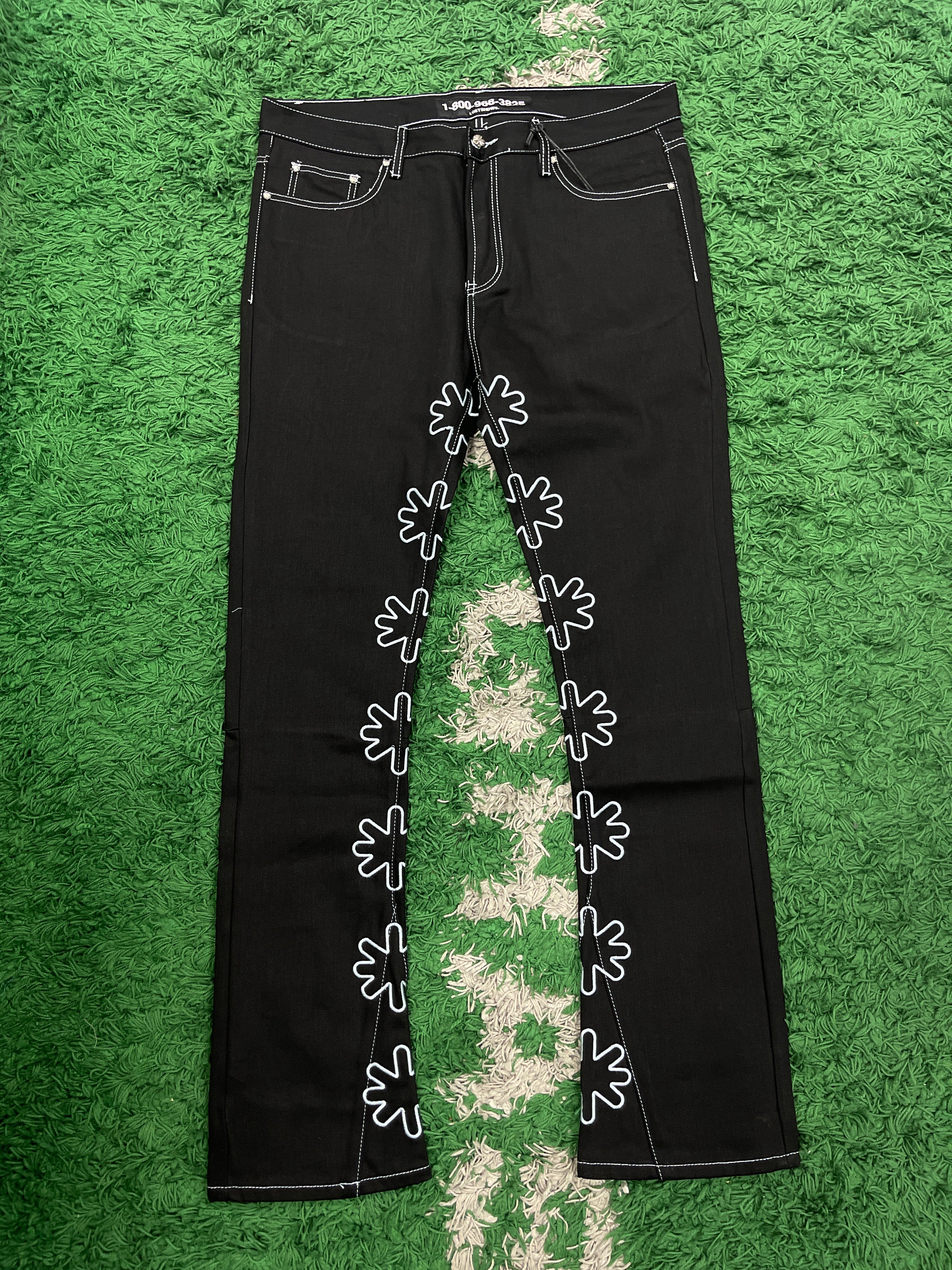 LOSTSHDWS Jeans Black Sun Logo Outline White