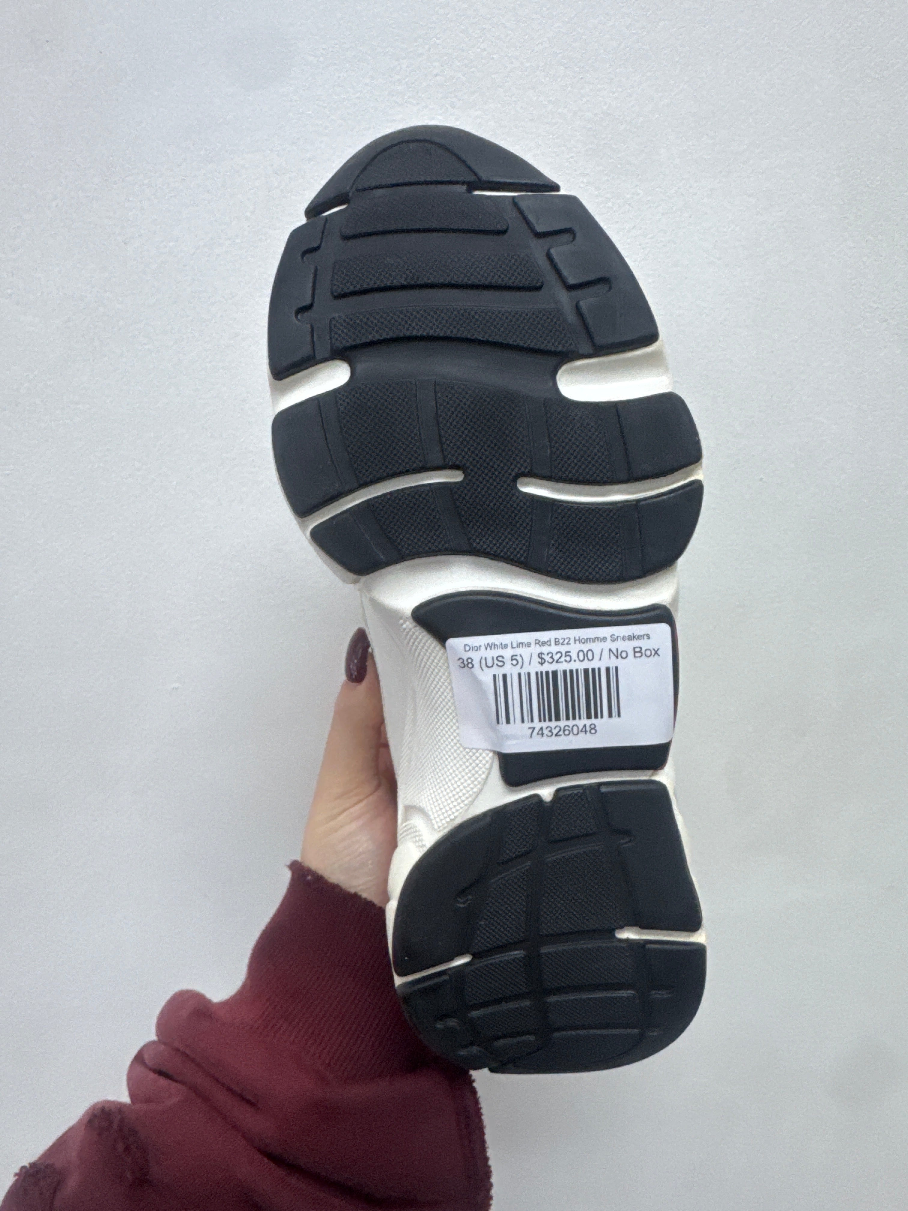 Dior White Lime Red B22 Homme Sneakers