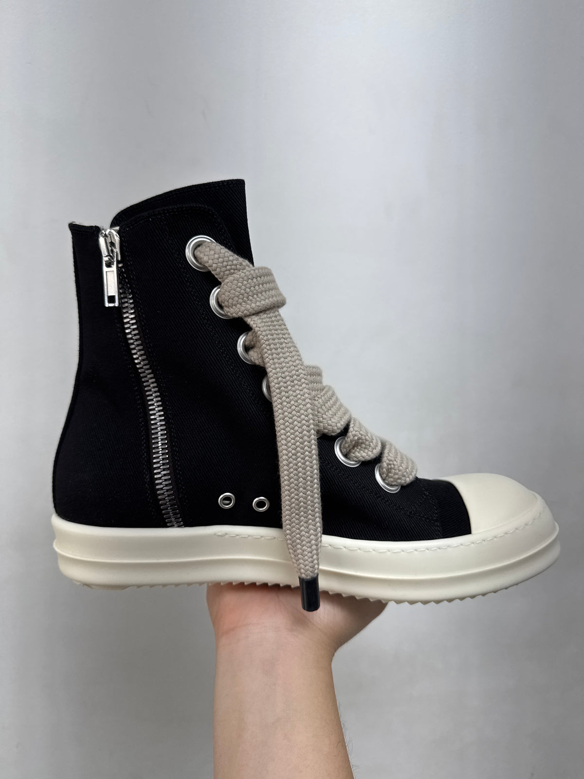 Rick Owens Black & Milk DRKSHDW Jumbo Lace Ramone High Sneakers