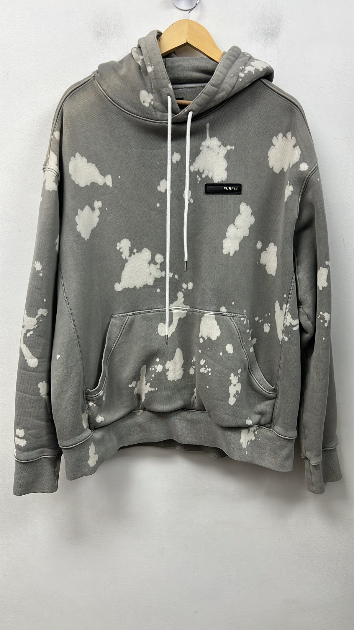 Purple Brand Grey Bleached Hoodie