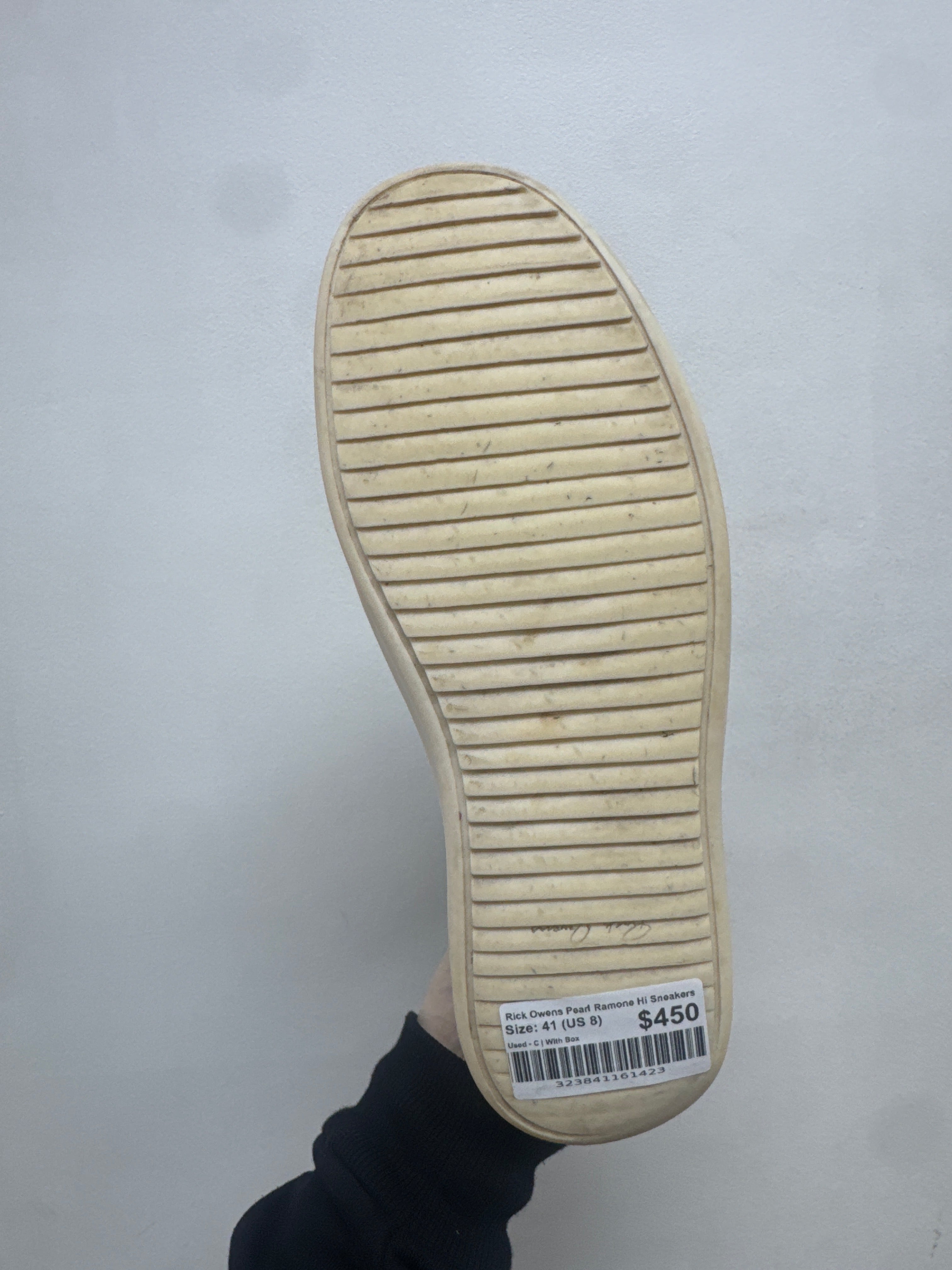 Rick Owens Pearl Ramone Hi Sneakers