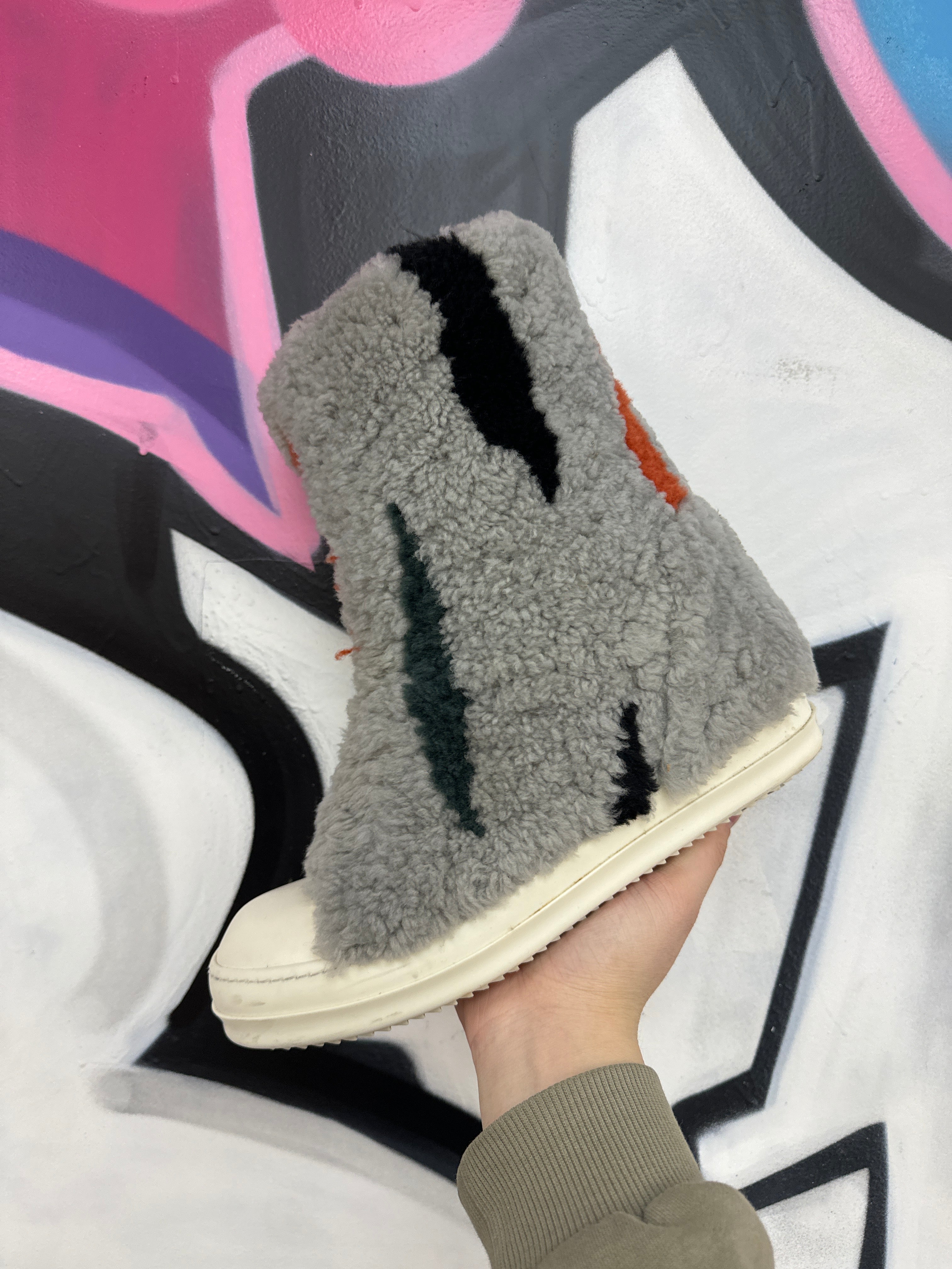 Rick Owens Shearling Ramone High Sneakers