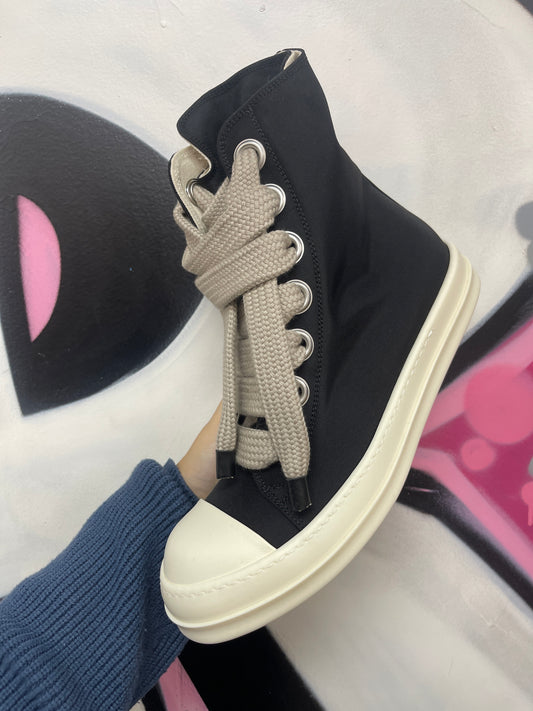 Rick Owens Black Jumbo Lace Ramone Hi Sneakers