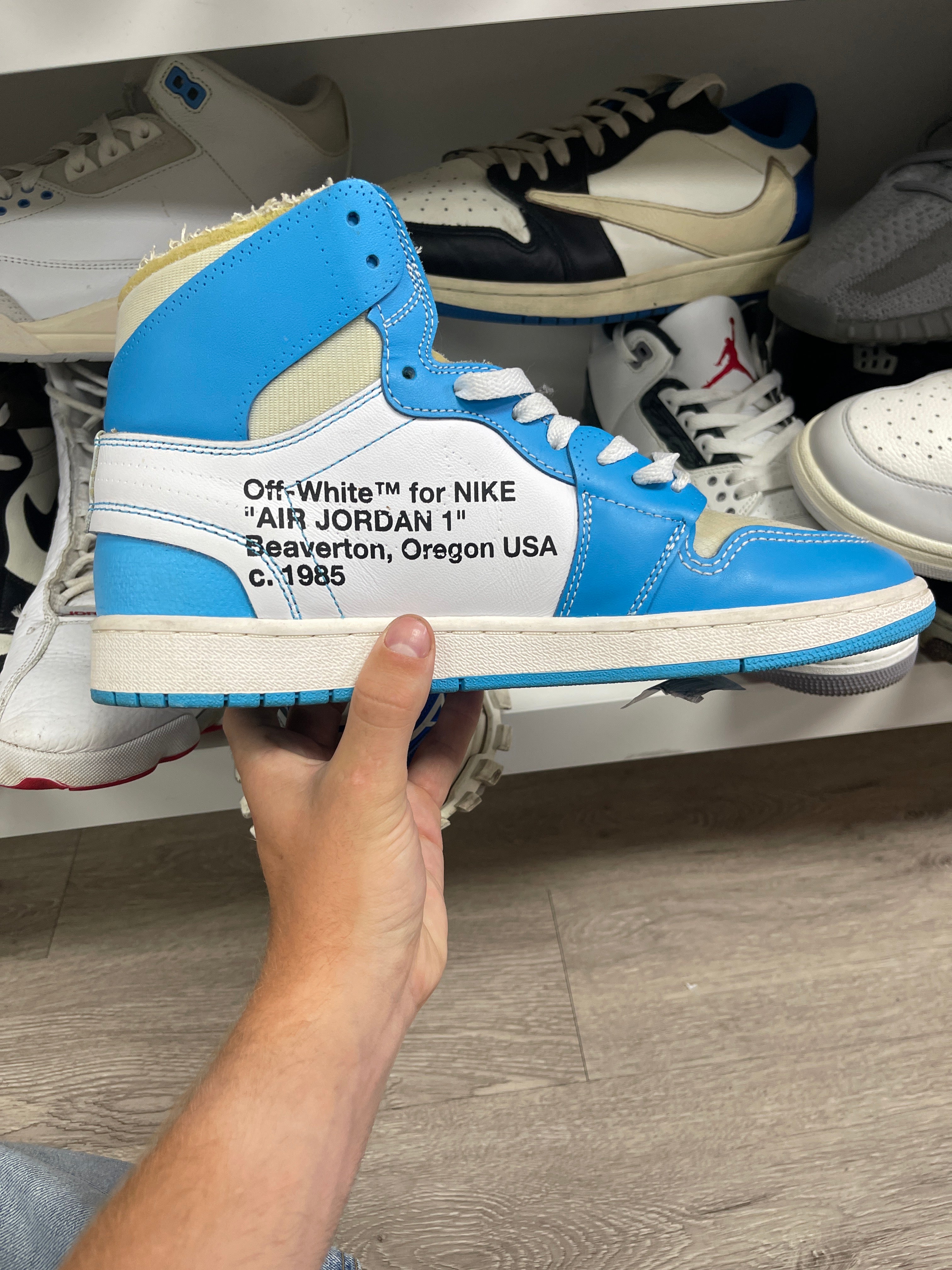 Jordan 1 Off White UNC Used 11 No Box