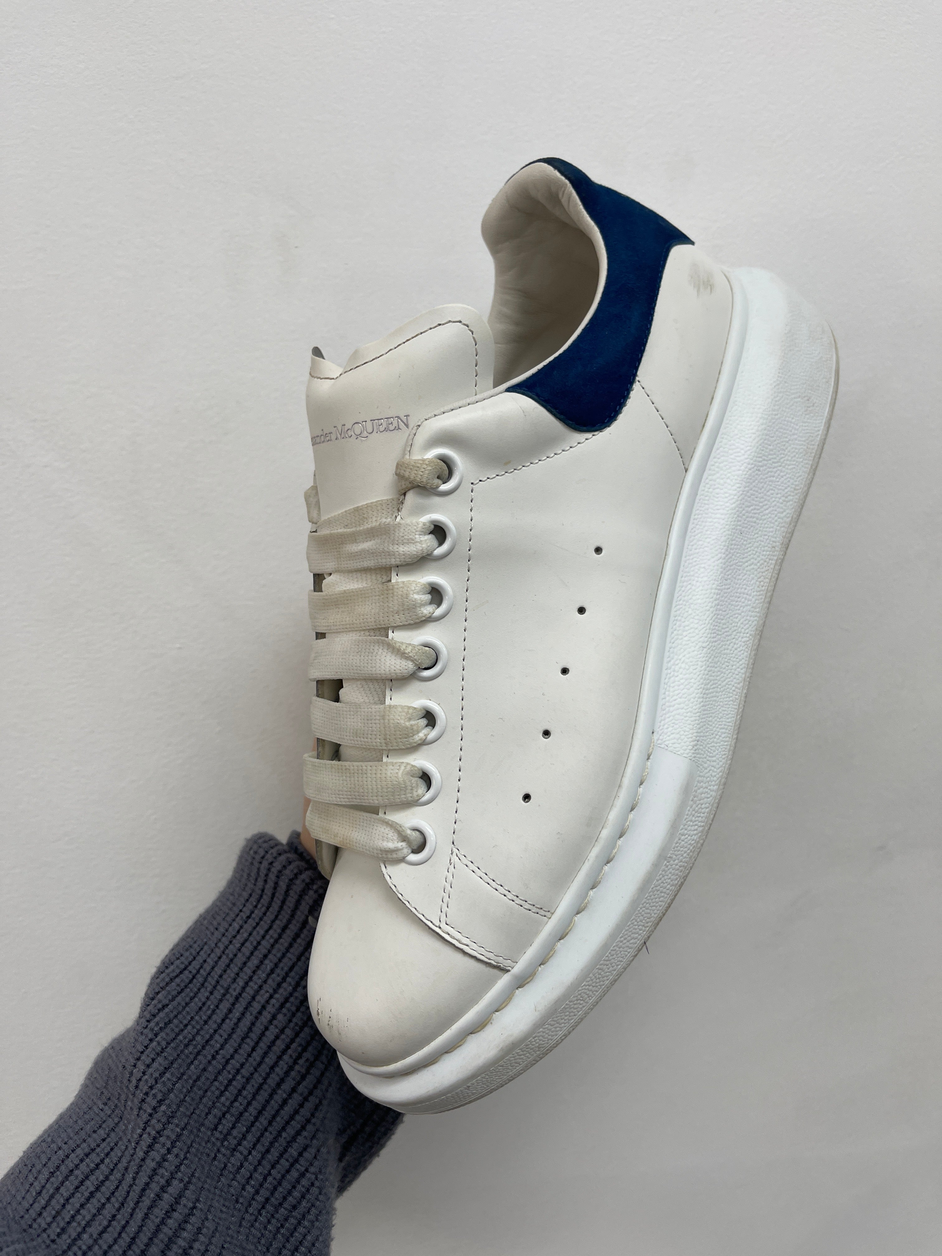 Alexander Mcqueen White Blue Oversized Sneakers