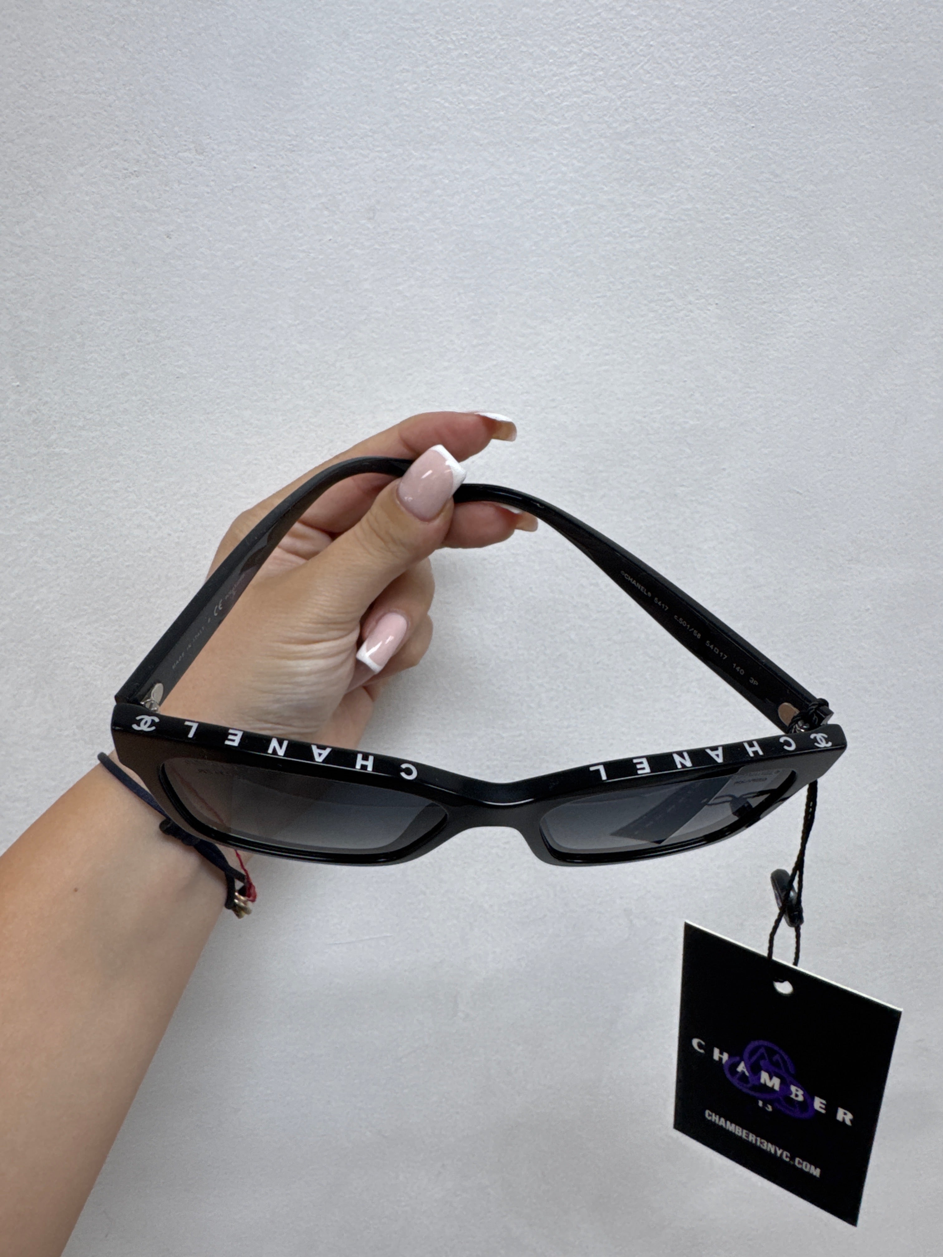 Chanel Black Top Logo Polarized Sunglasses