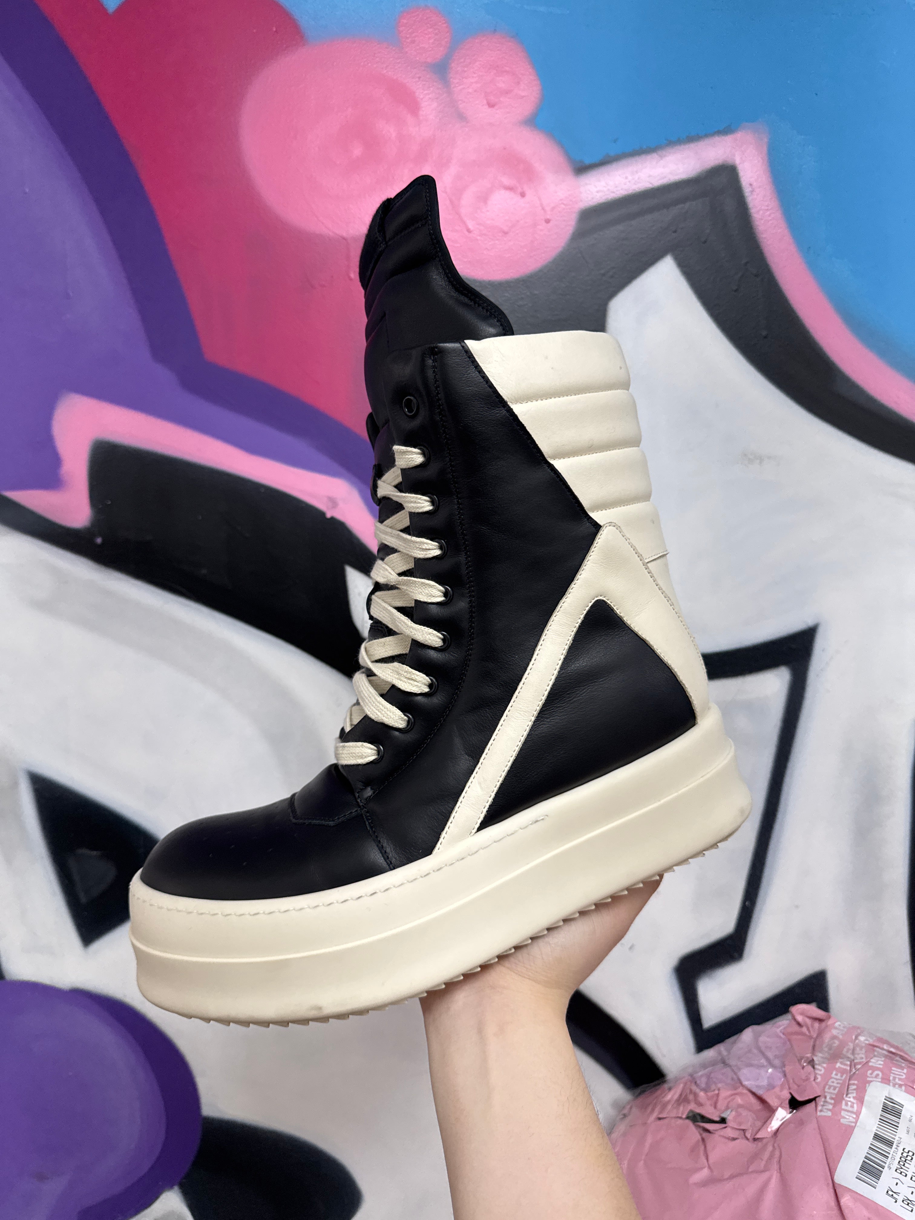 Rick Owens Black Mega Geobasket Sneakers