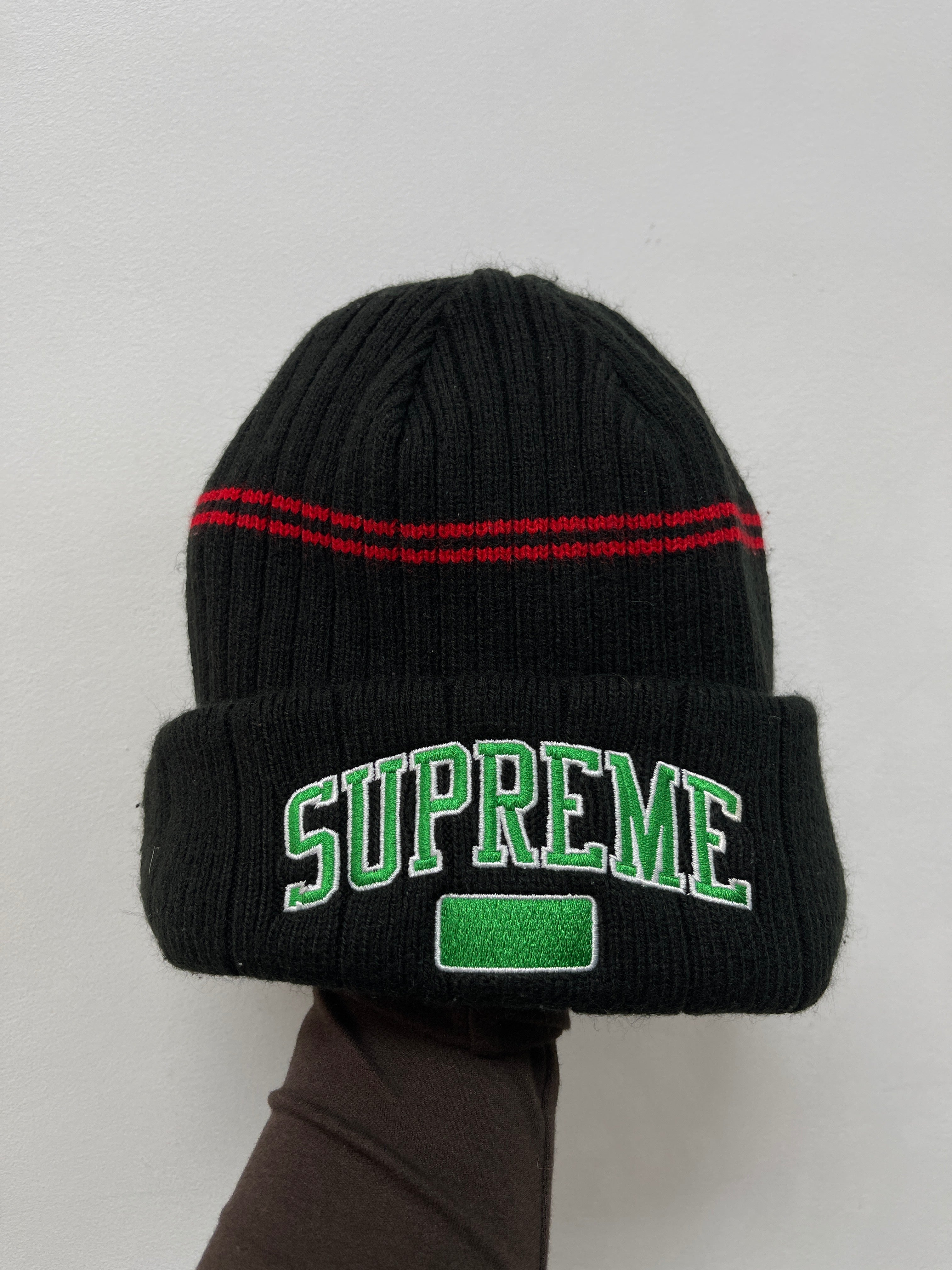 Supreme Black Red Green Arch Beanie