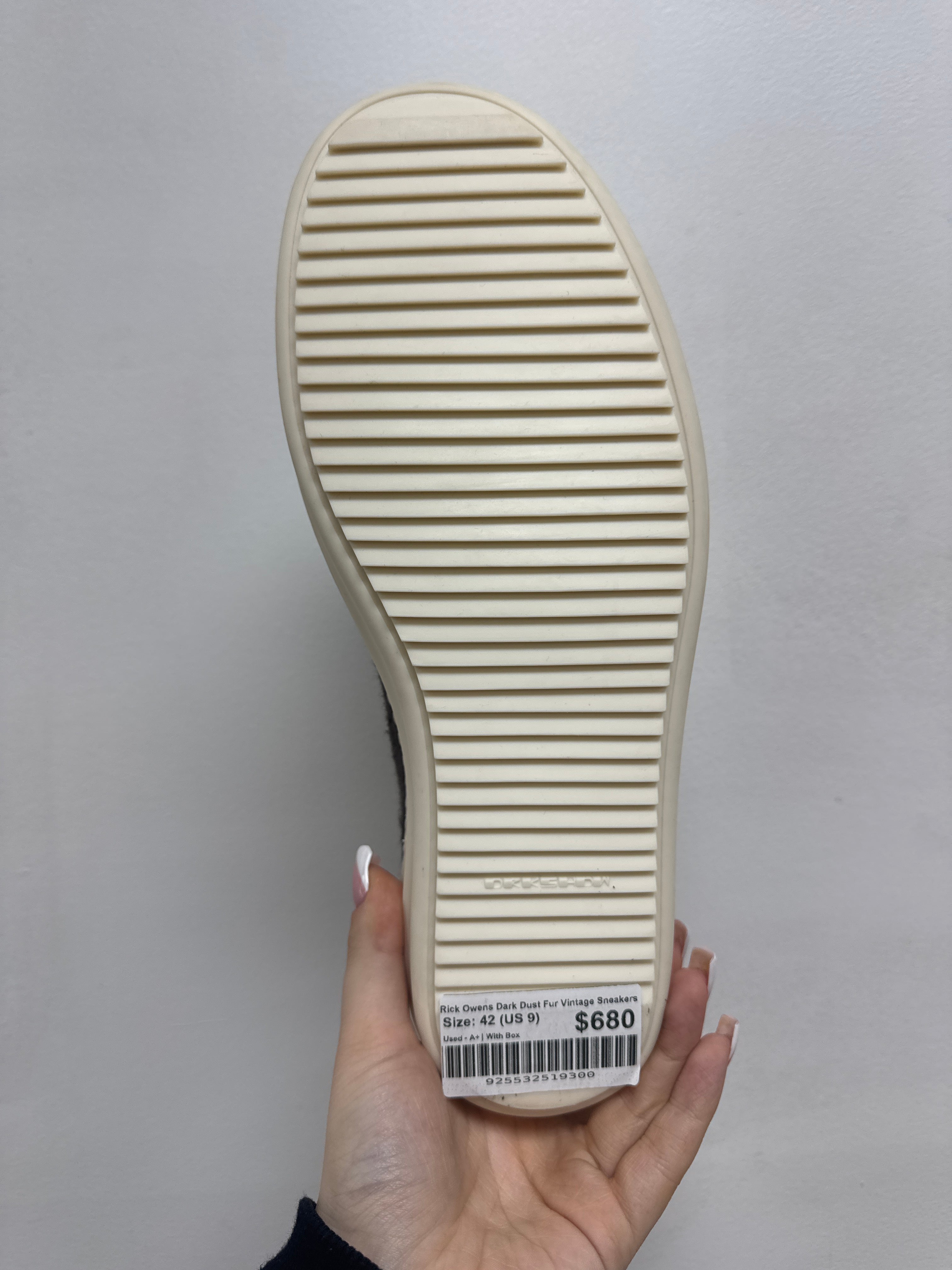 Rick Owens Dark Dust Fur Vintage Sneakers