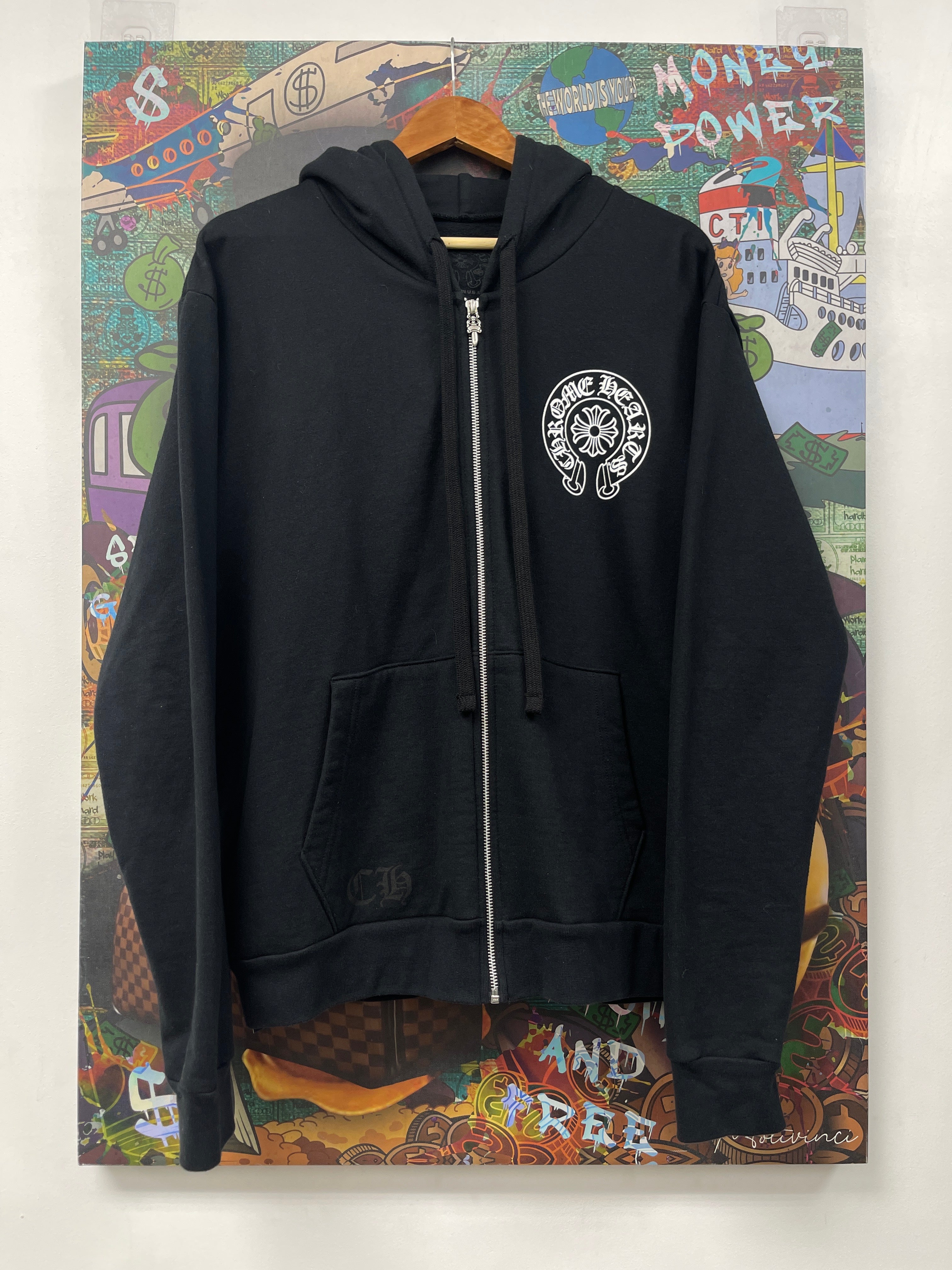 Chrome Hearts Las Vegas Horseshoe Zip Up Black Hoodie