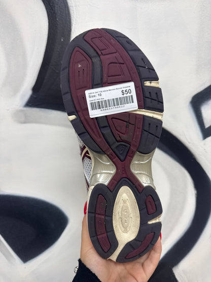 ASICS Gel 1130 White Maroon Banner Sneaker