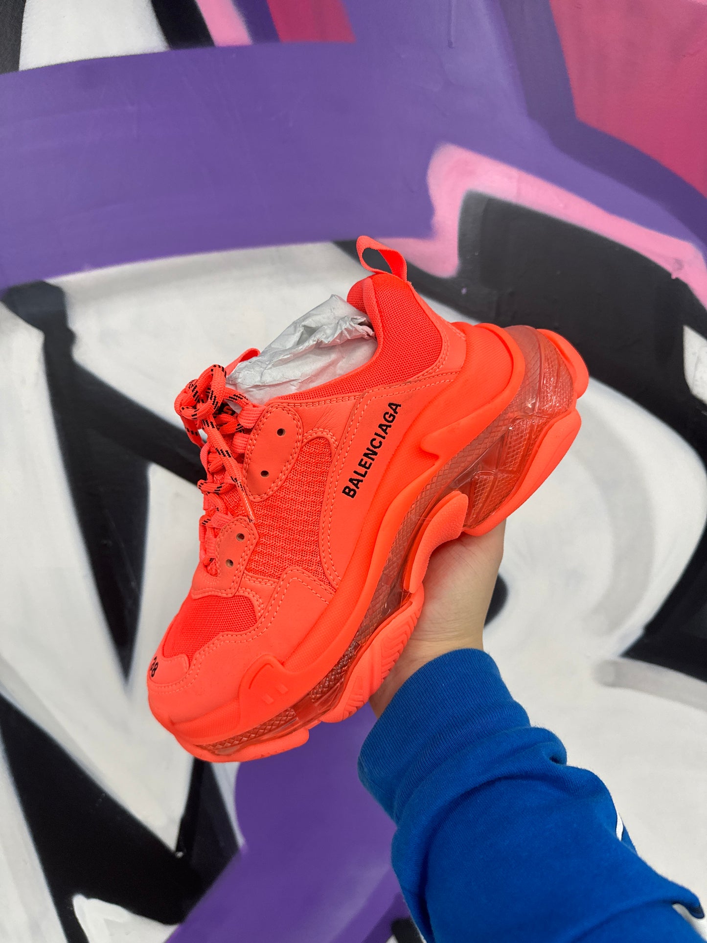 Balenciaga Triple S Orange  Used 38 With Box