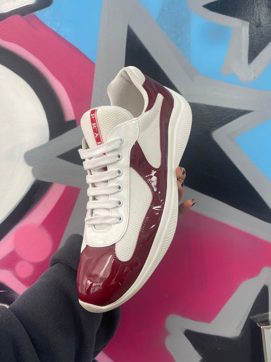 Prada Cup Maroon White (No Insole) Lightly Worn 11P (US 12) No Box