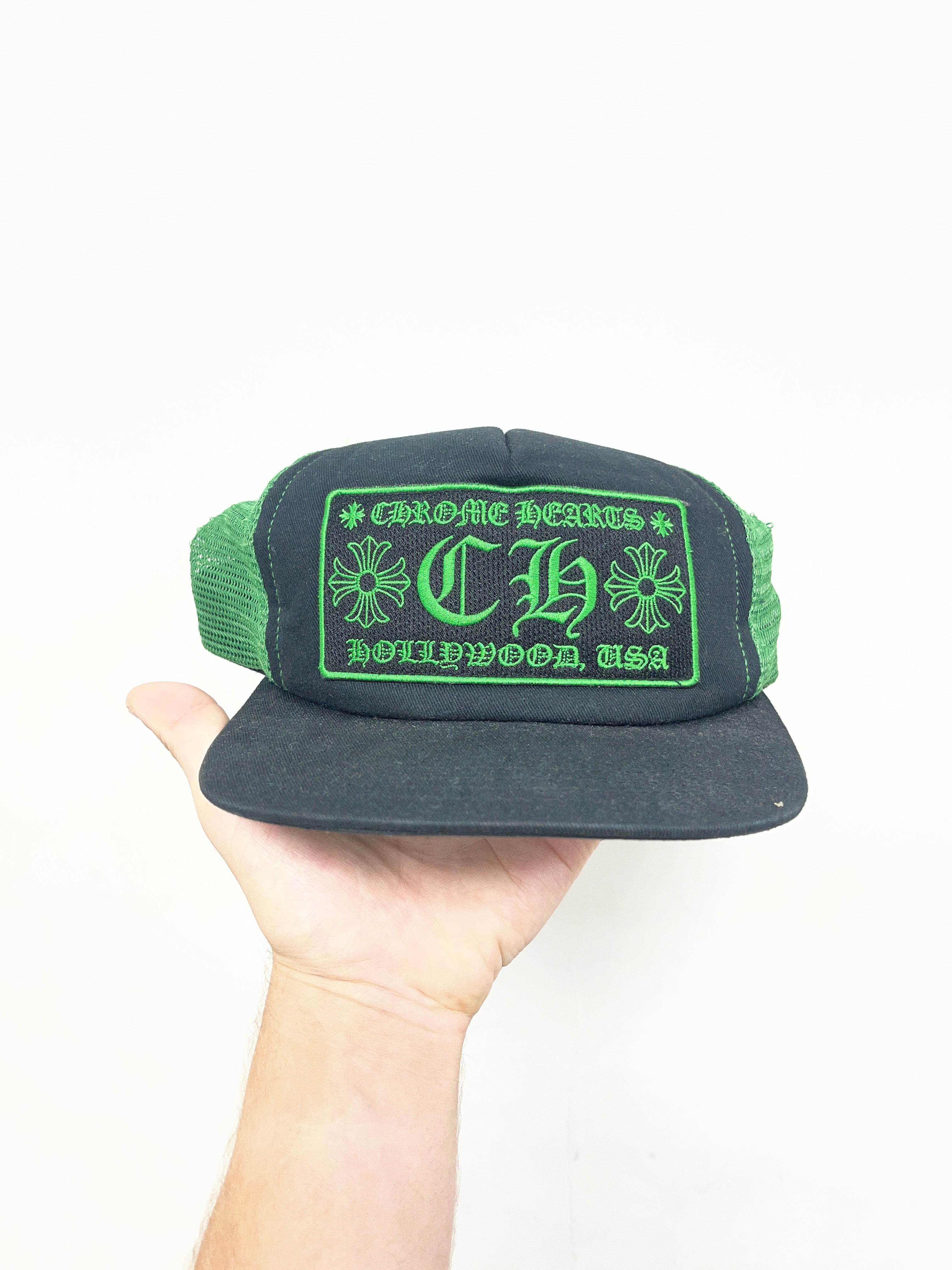 Chrome Hearts Black Green CH Hat