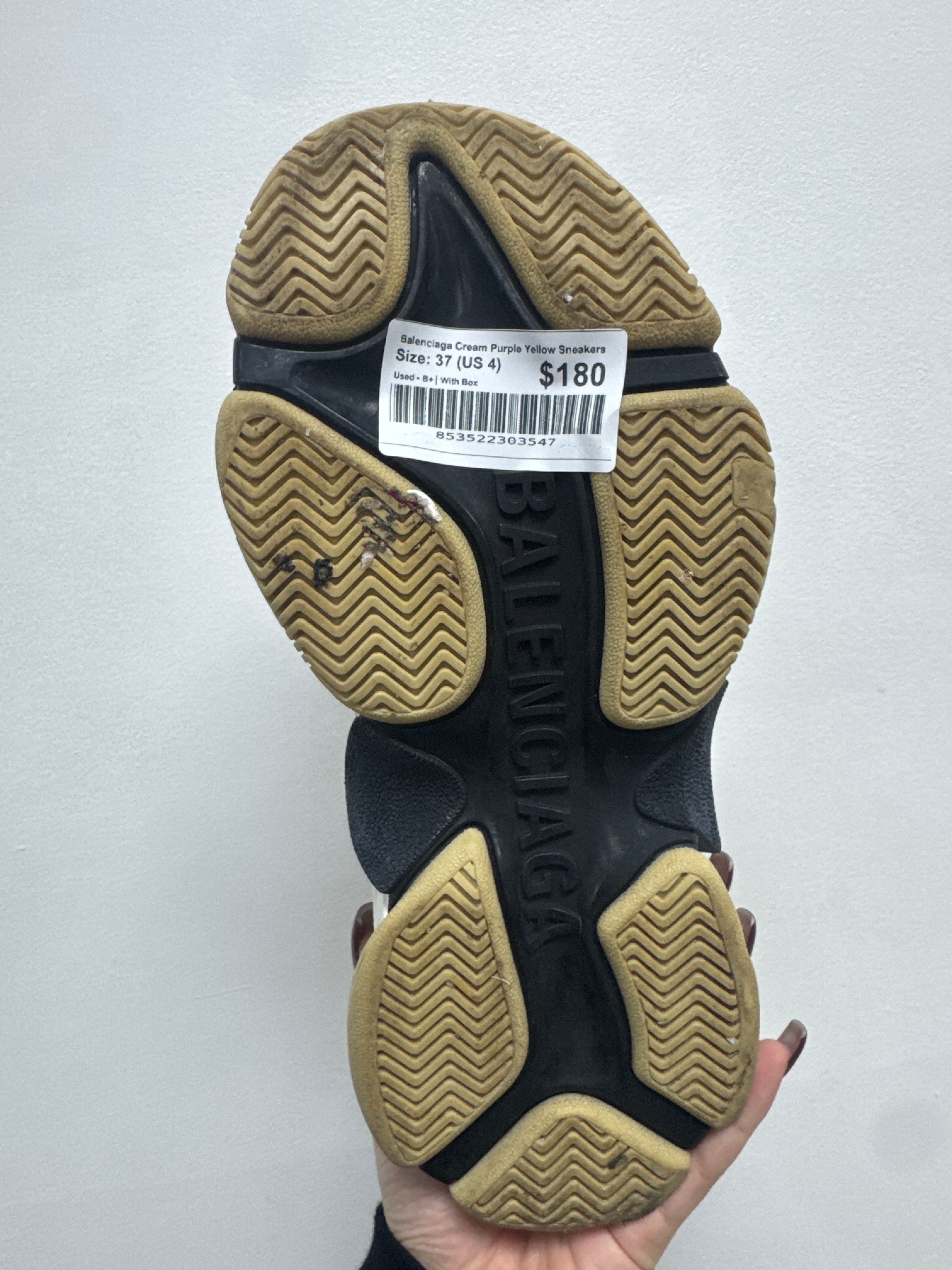 Balenciaga Cream Purple Yellow Sneakers