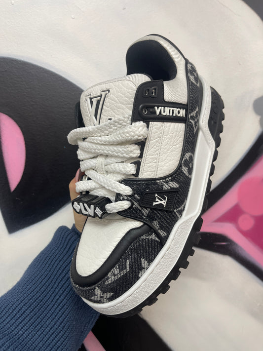 LV Black Denim Maxi Trainer Sneakers