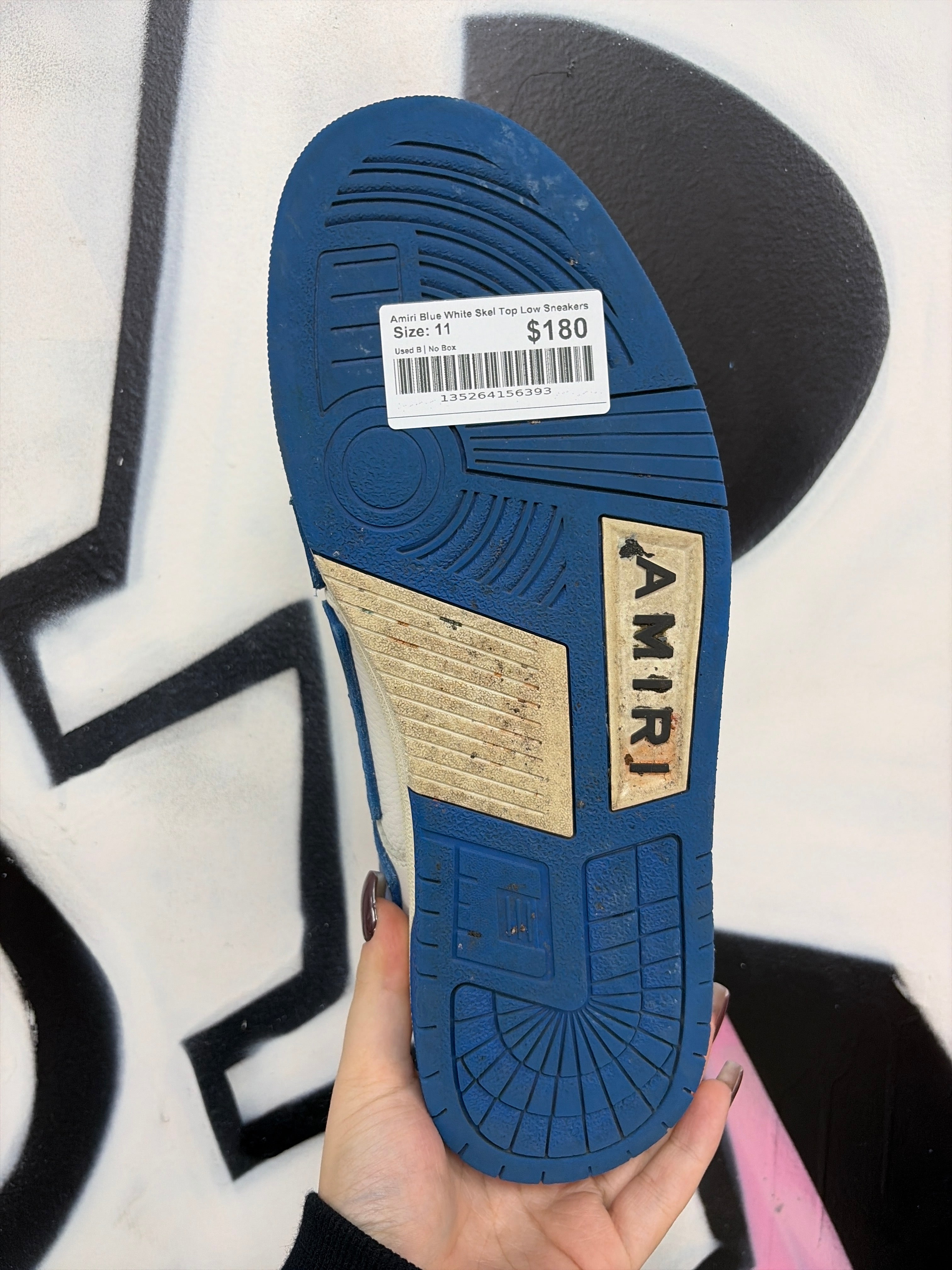 Amiri Blue White Skel Top Low Sneakers