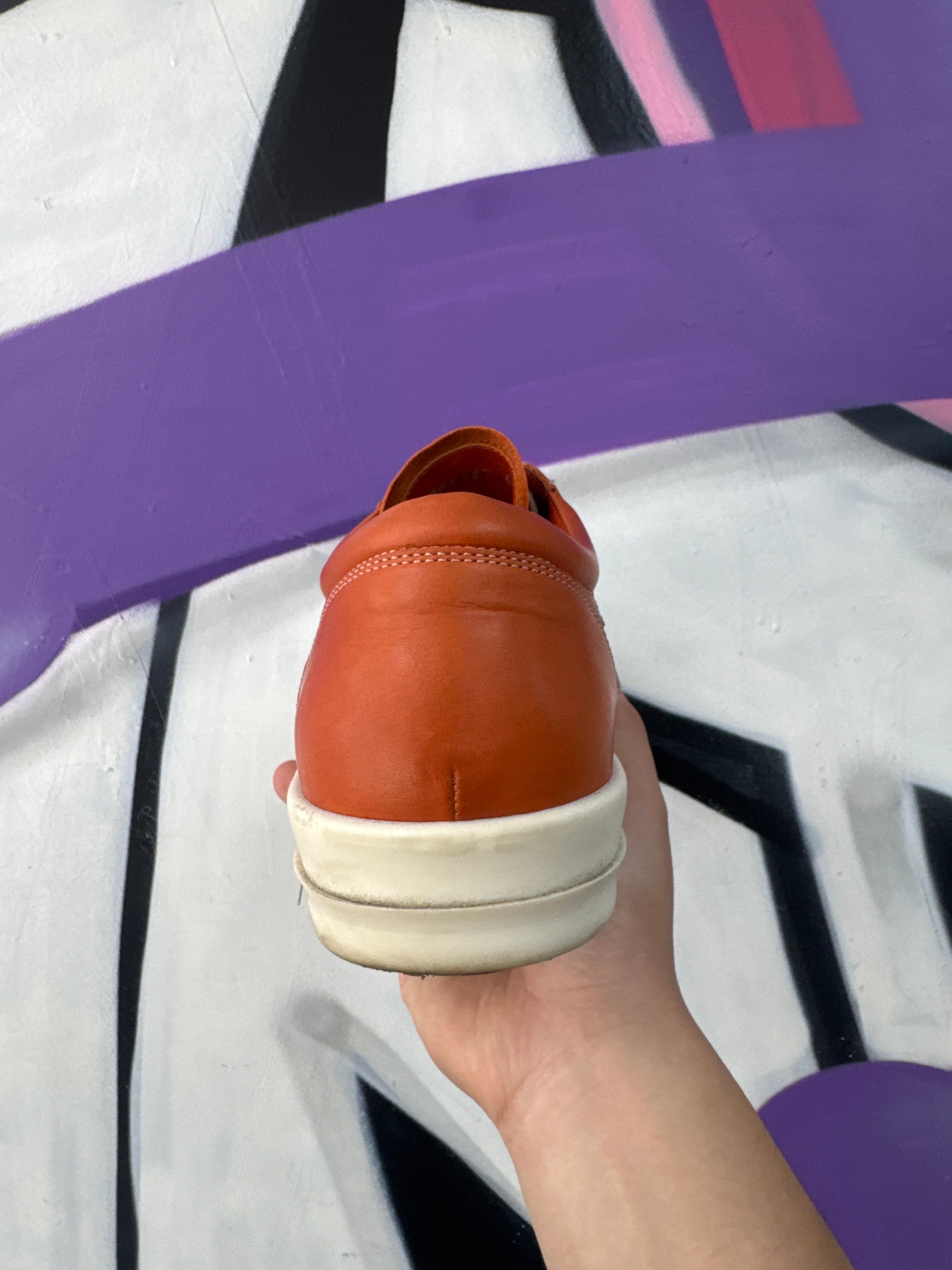 Rick Owens Orange Pearl Milk Vintage Mainline Sneakers