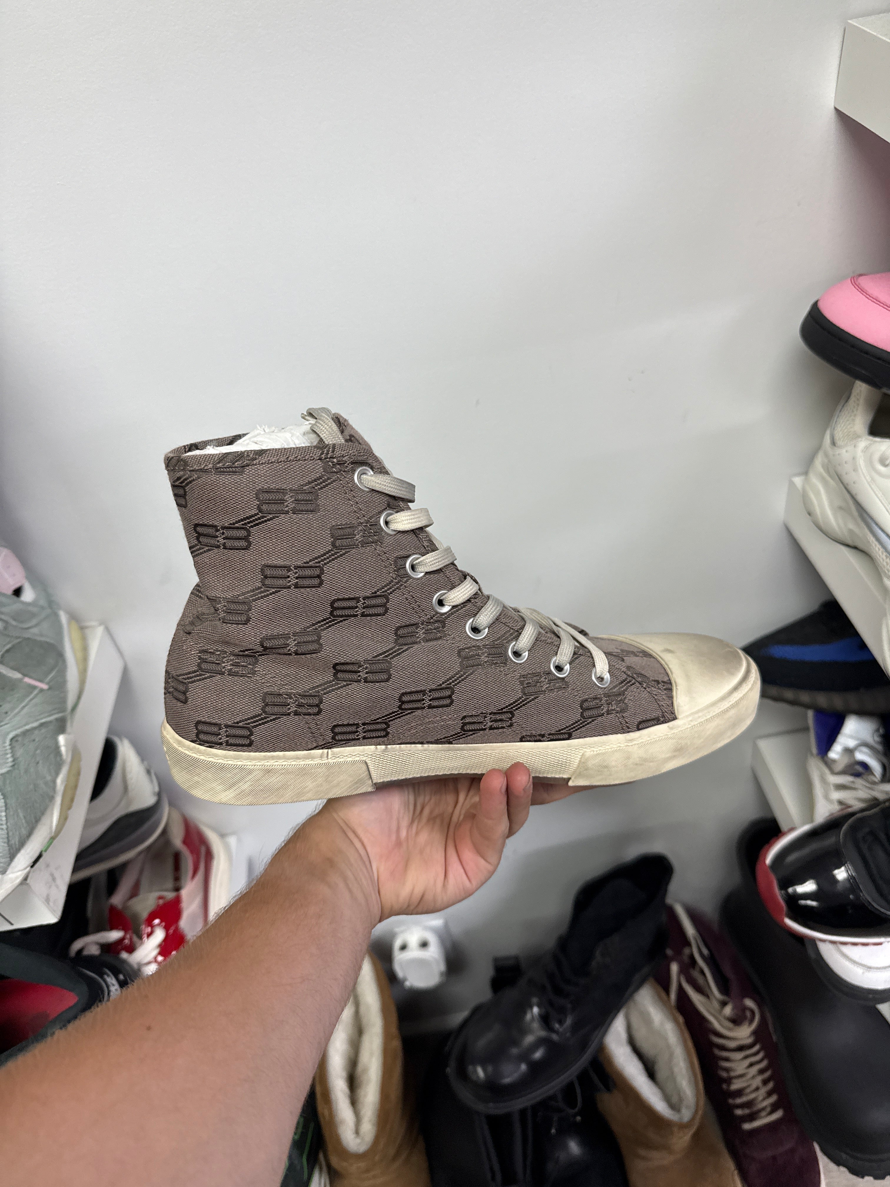 Balenciaga Paris High Brown Beige New 45 (US 12) With Box