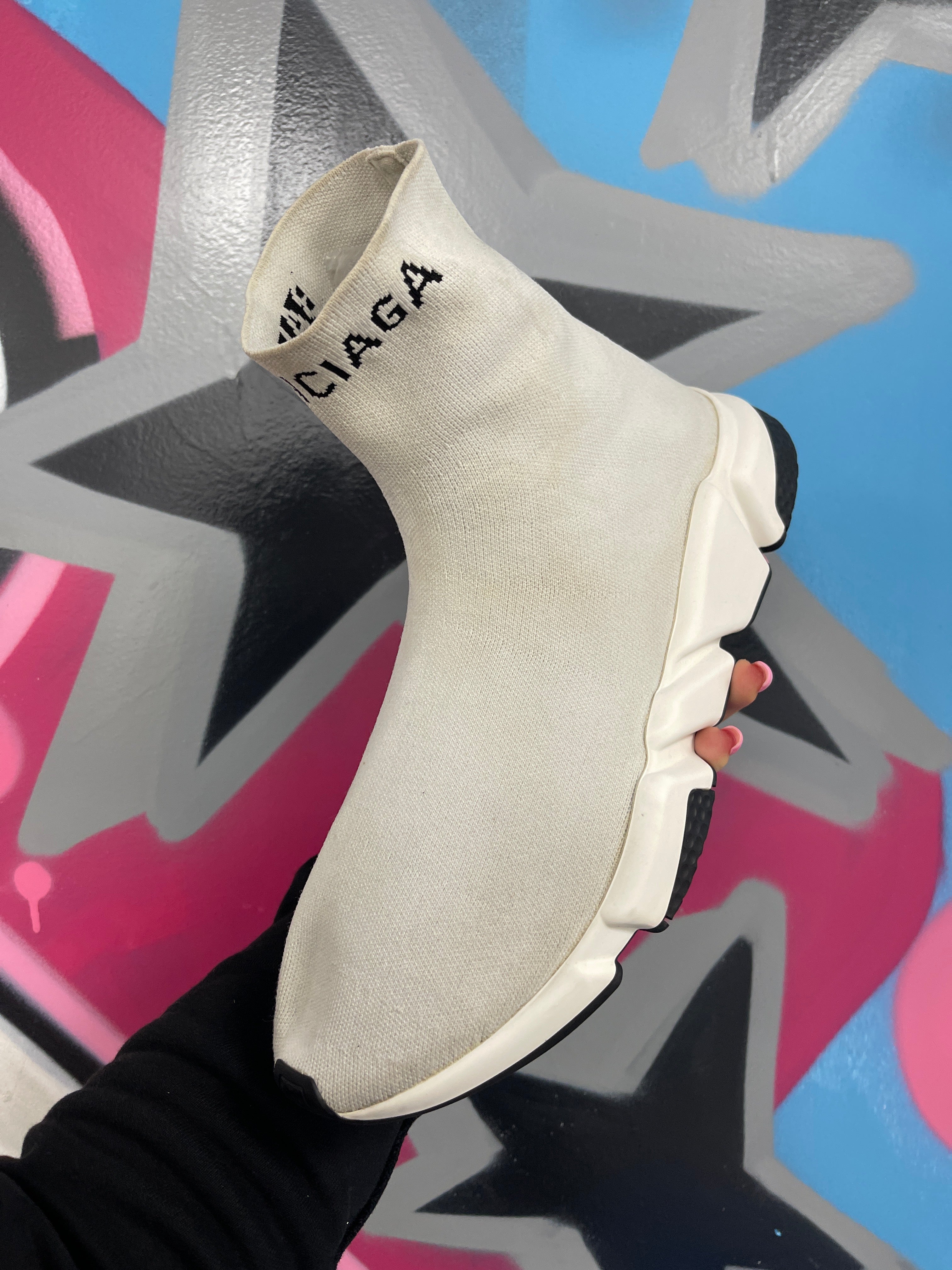 Balenciaga Sock Runner White Used 11 No Box