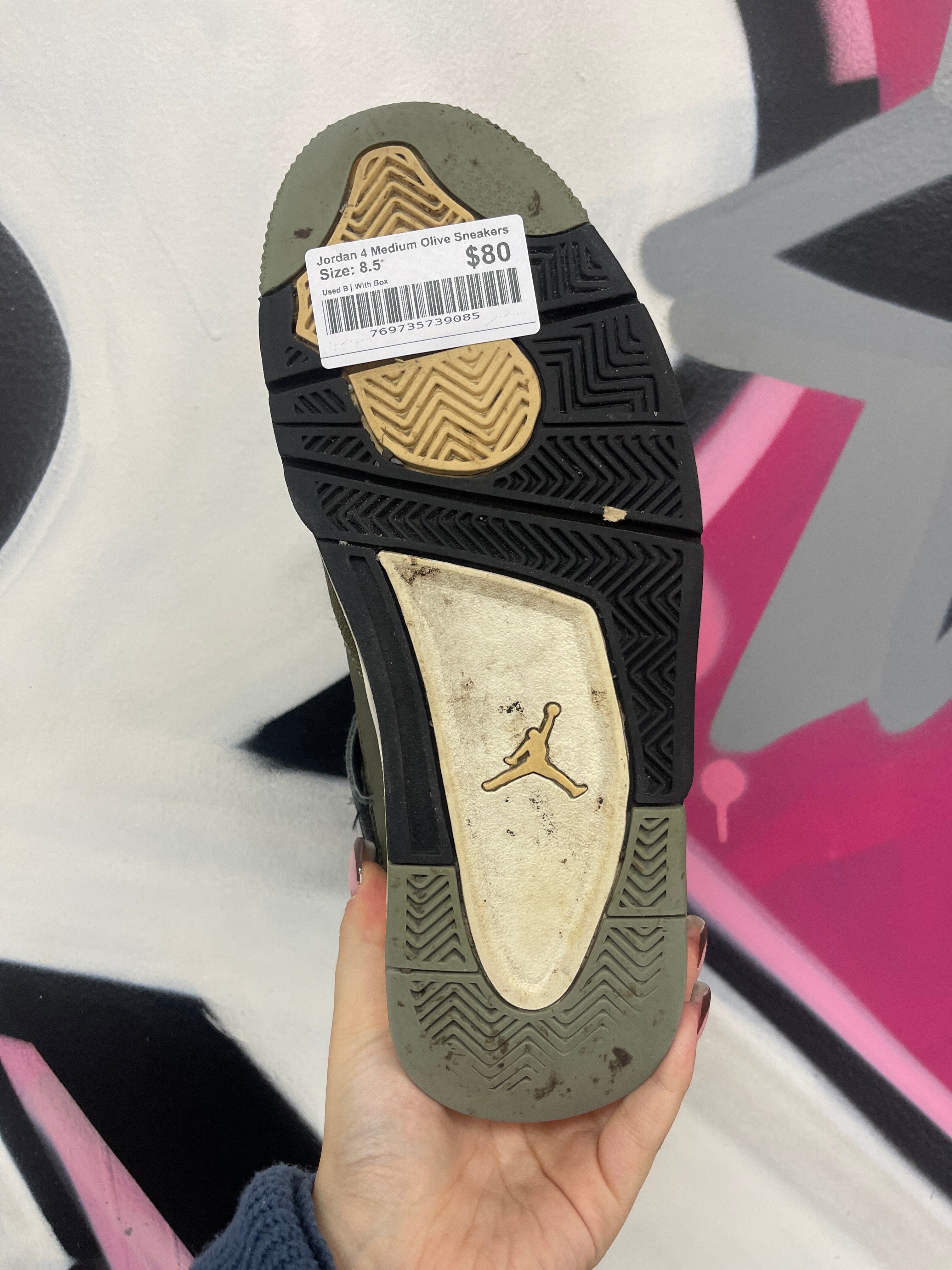 Jordan 4 Medium Olive Sneakers
