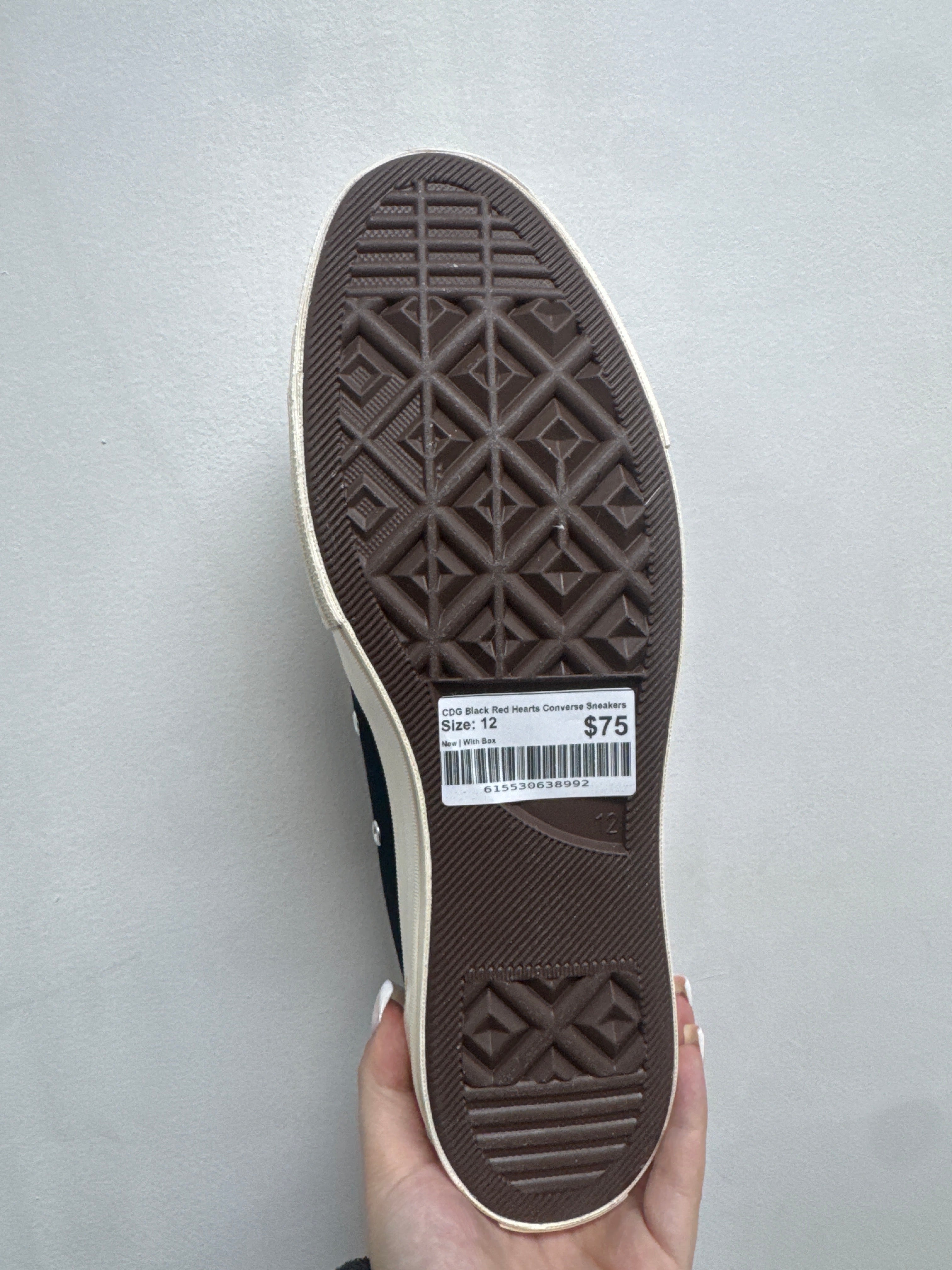 CDG Black Red Hearts Converse Sneakers