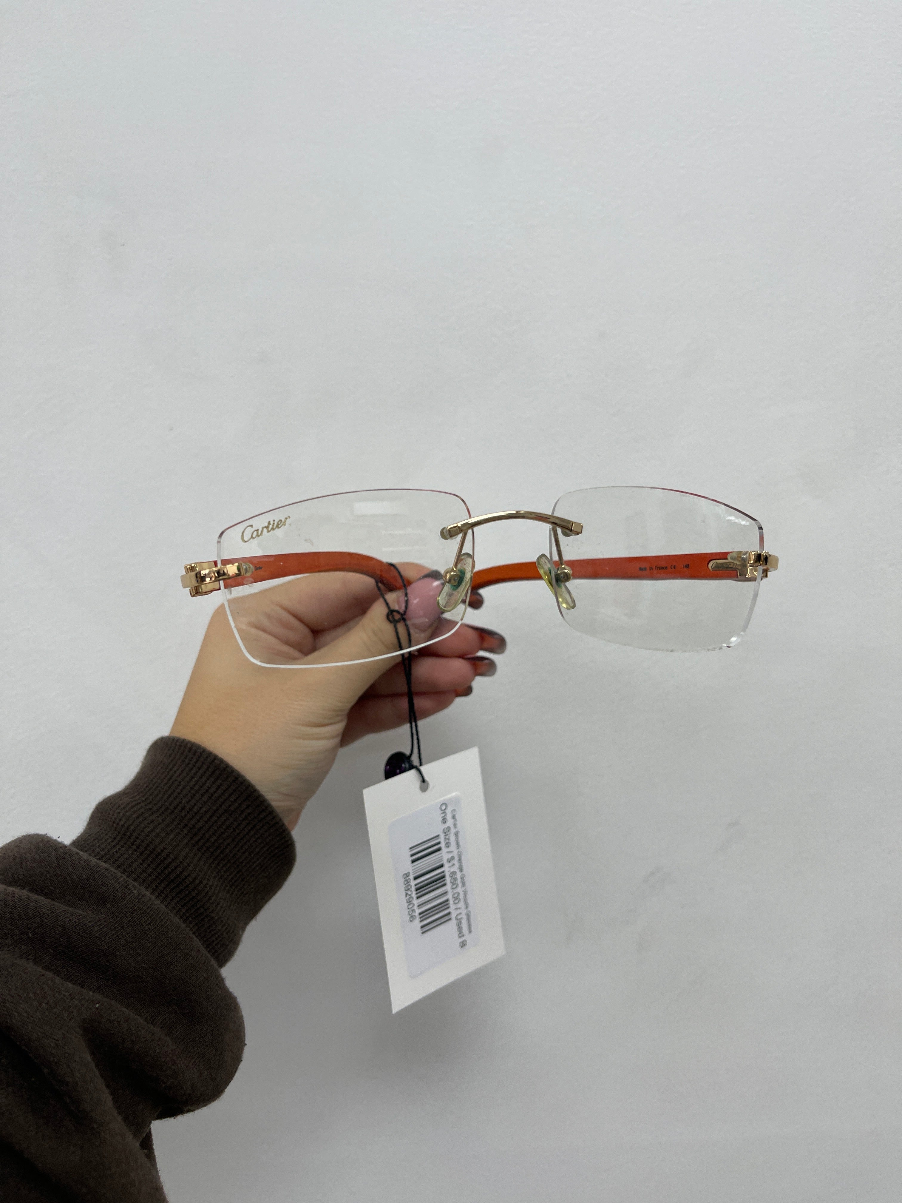 Cartier Brown Orange Gold Woods Glasses