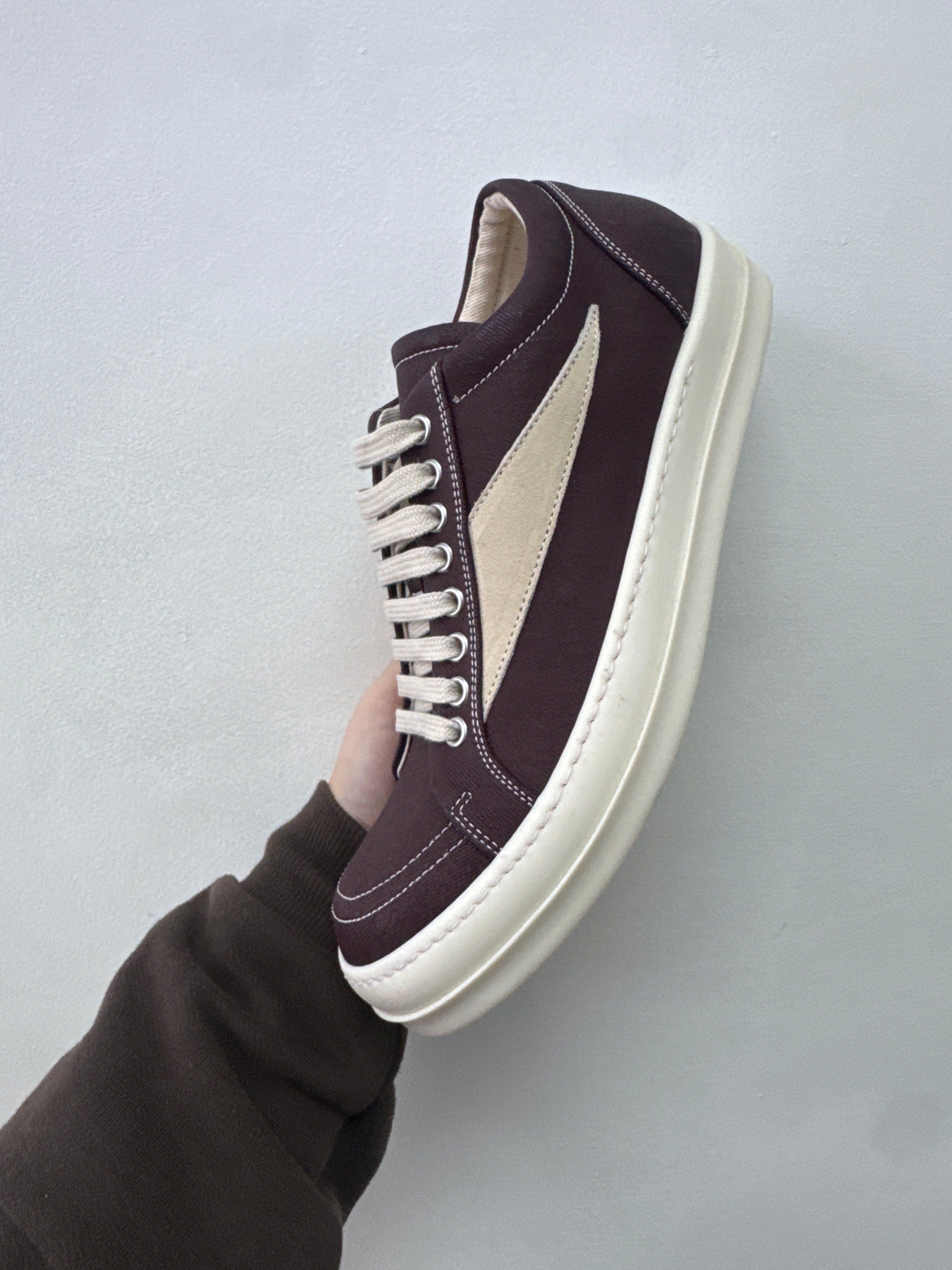 Rick Owens Vintage Scab Burgundy Sneakers