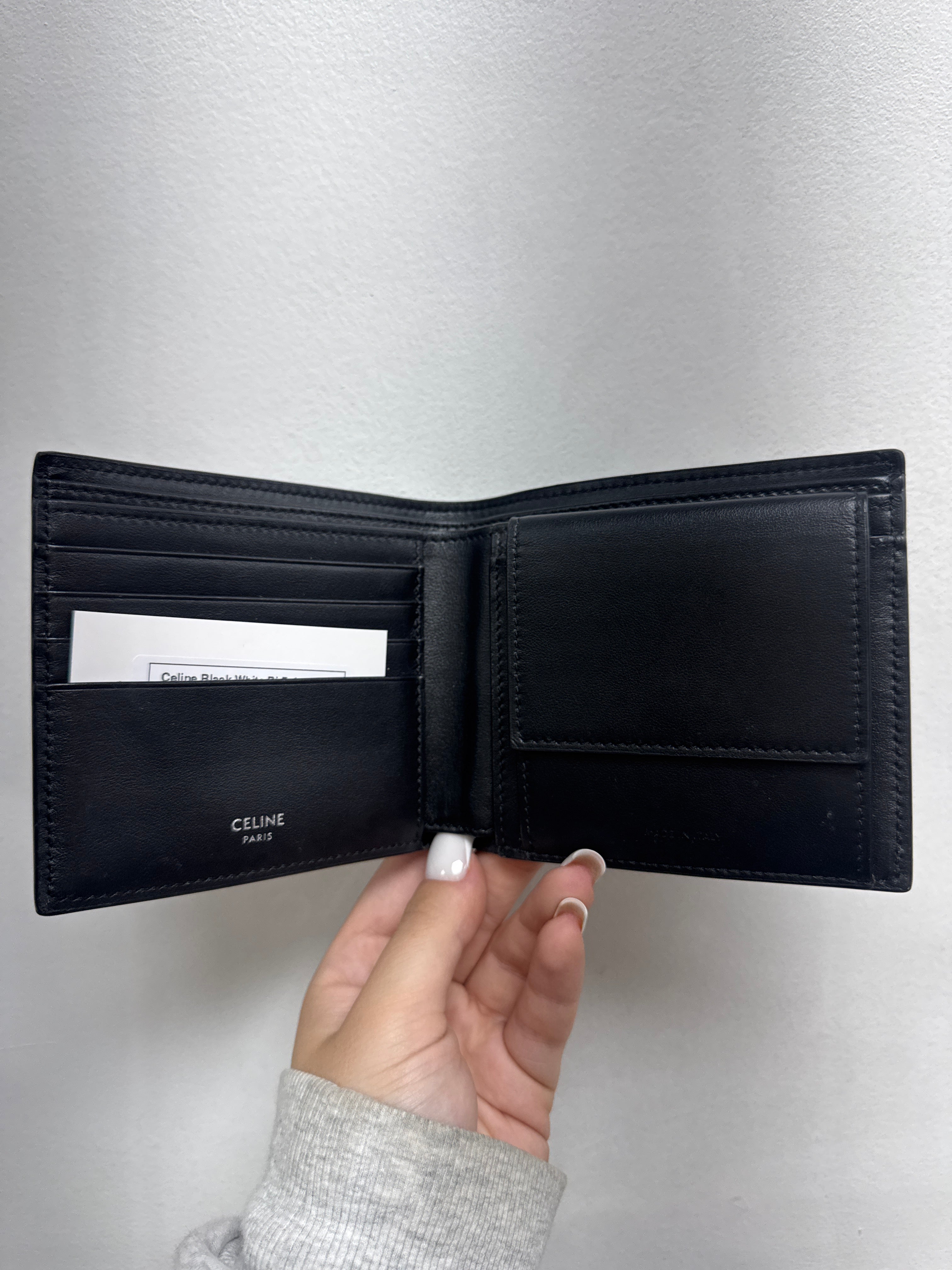 Celine Black White Bi-Fold Wallet