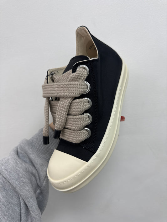 Rick Owens DRKSHDWS Jumbo Lace Low Top Black Milk