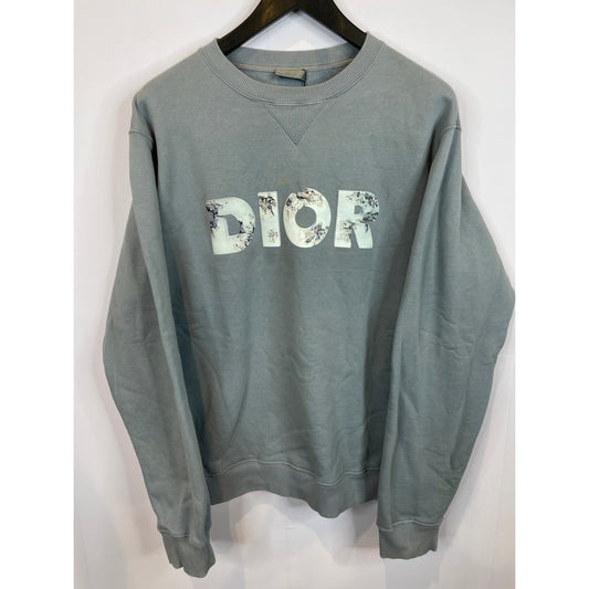 Dior Crewneck Daniel Arsham Powder Blue Chest Logo Used XL