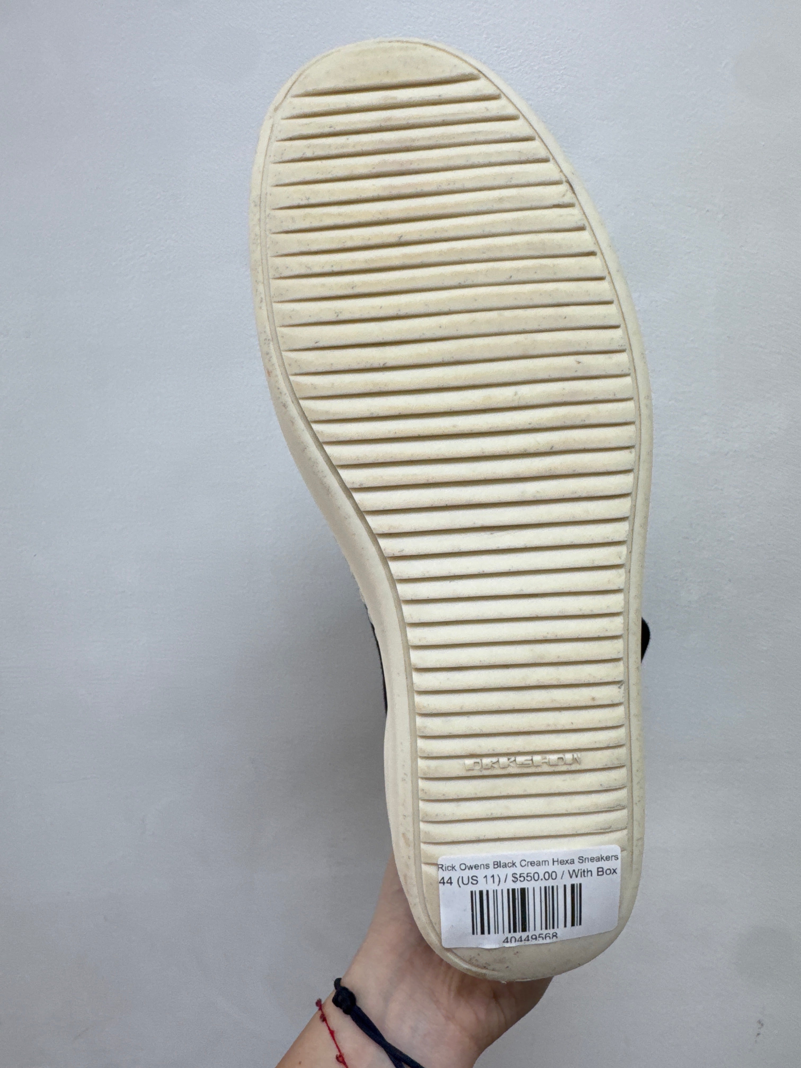 Rick Owens Black Cream Hexa Sneakers