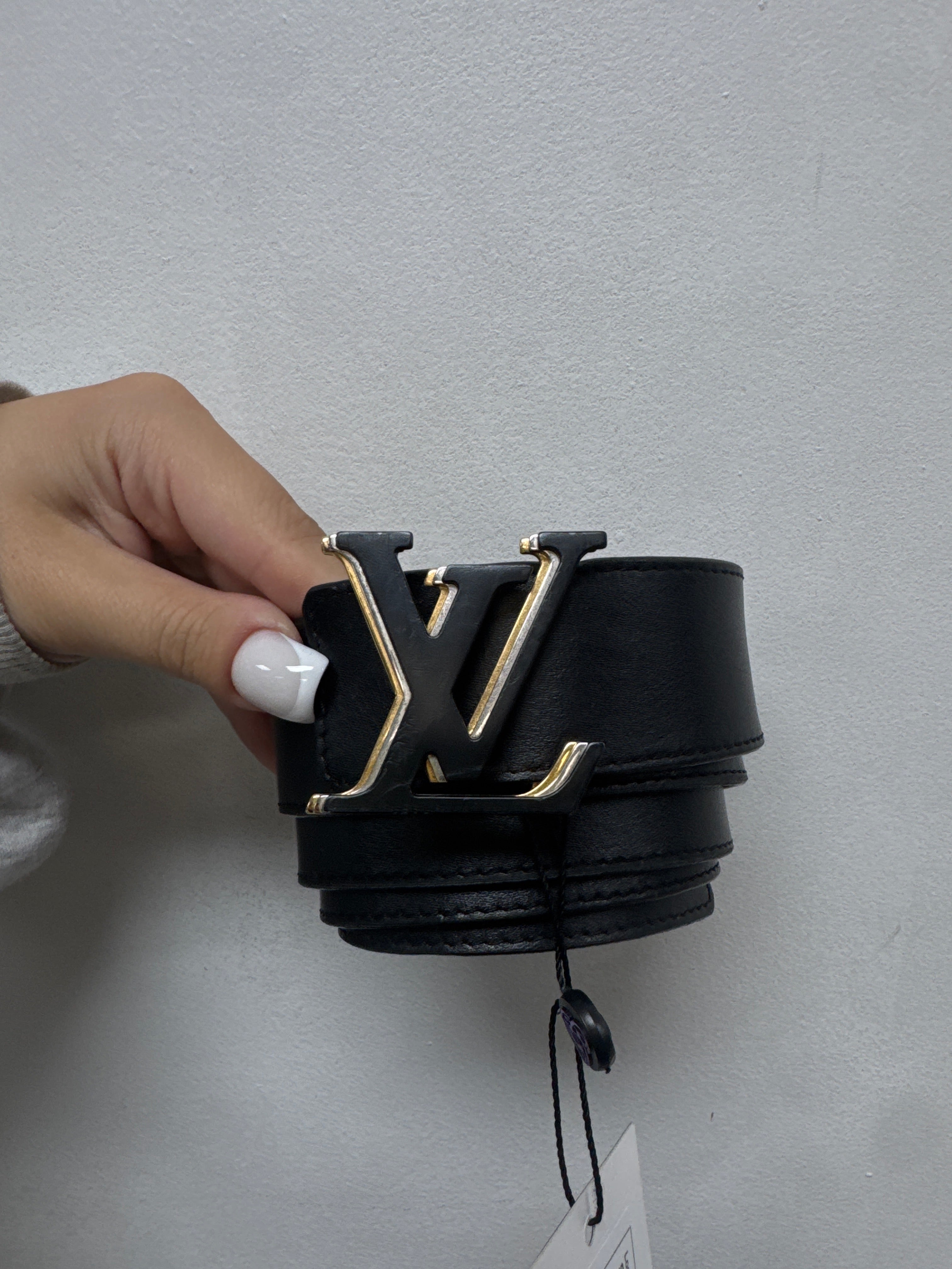 Louis Vuitton Black Gold Stacked Belt