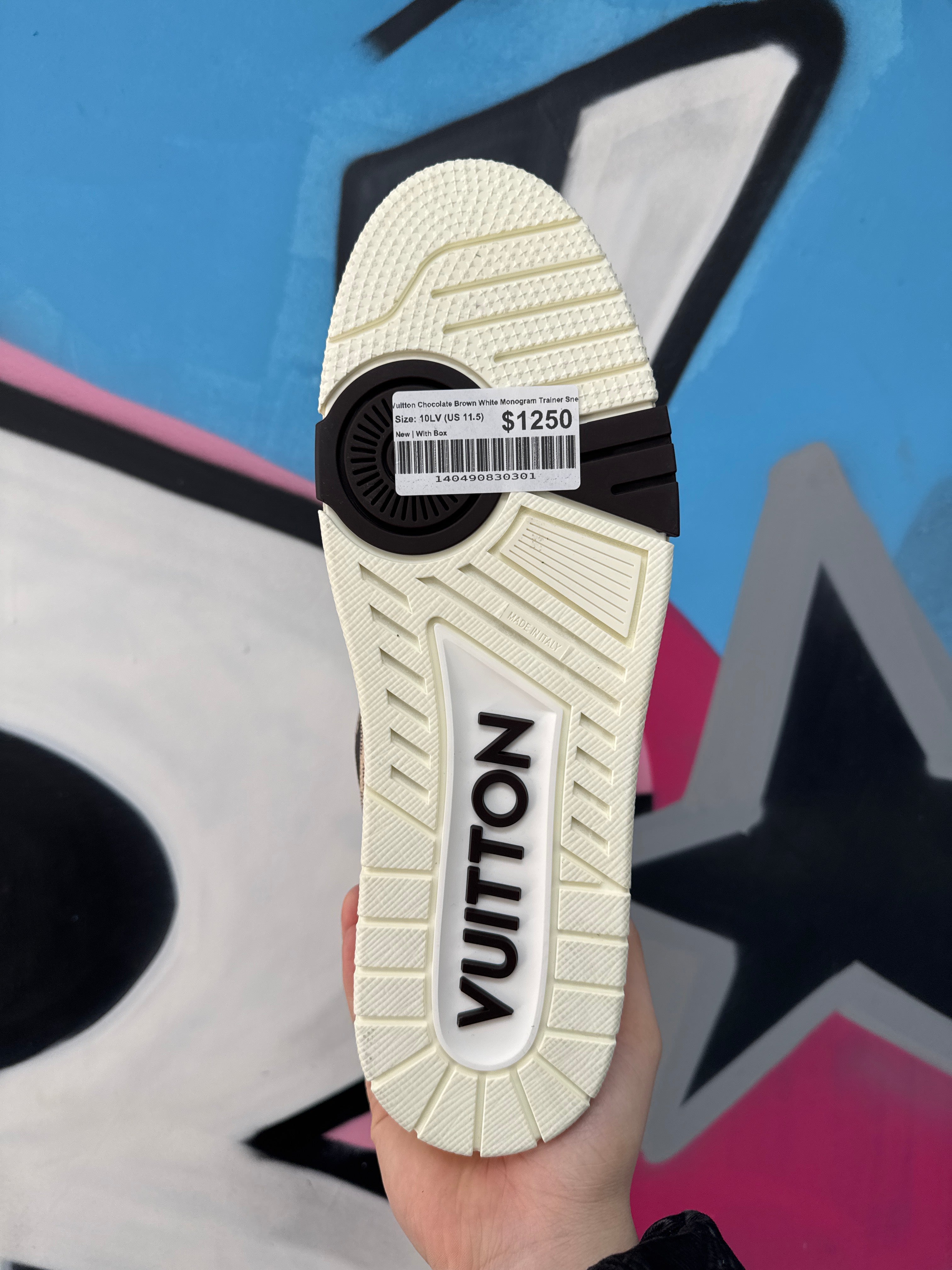 Louis Vuitton Chocolate Brown White Monogram Trainer Sneakers