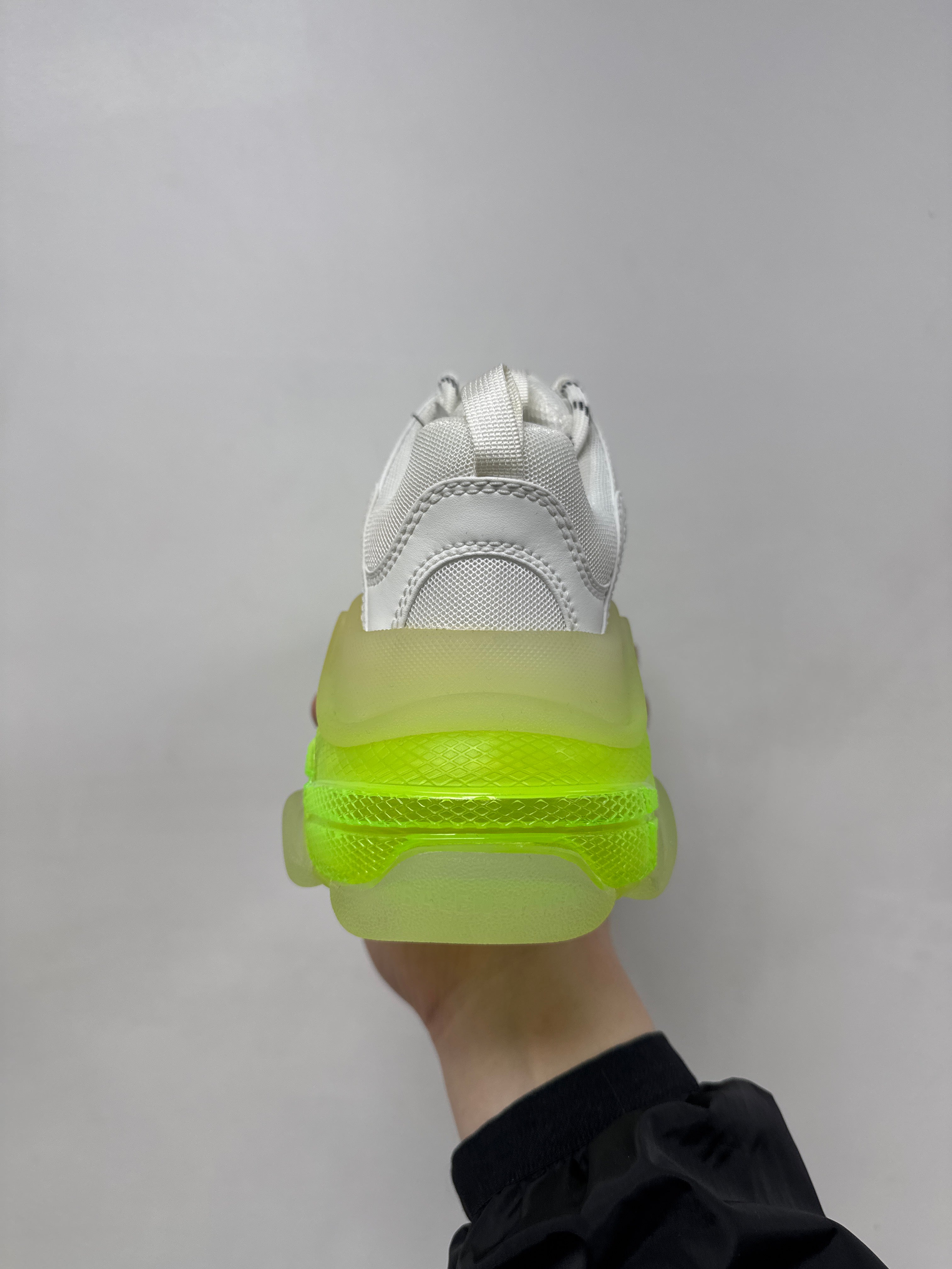 Balenciaga White Neon Clear Sole Sneakers