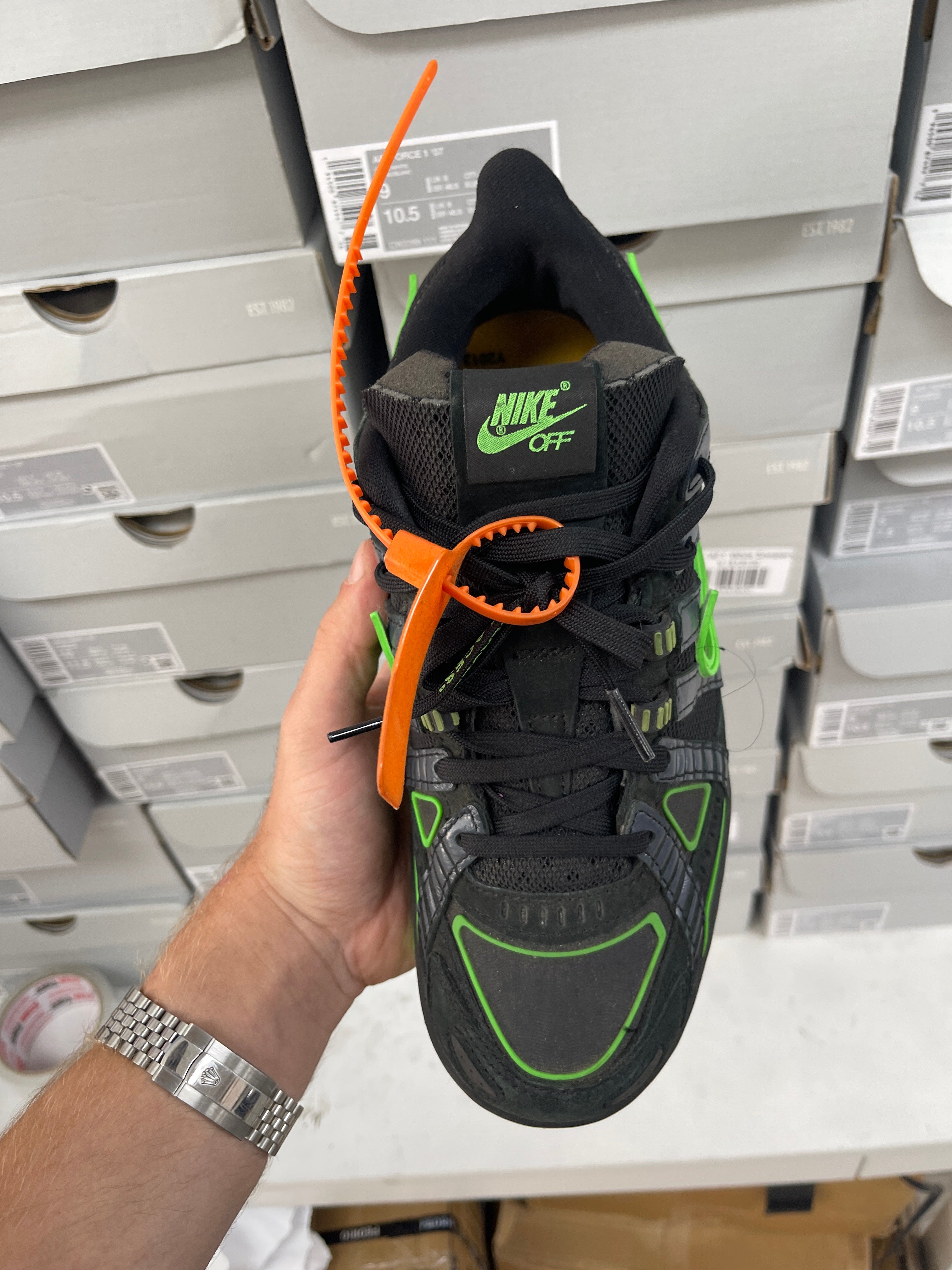 Nike x Off-White Rubber Dunk Low Green Strike Sneakers