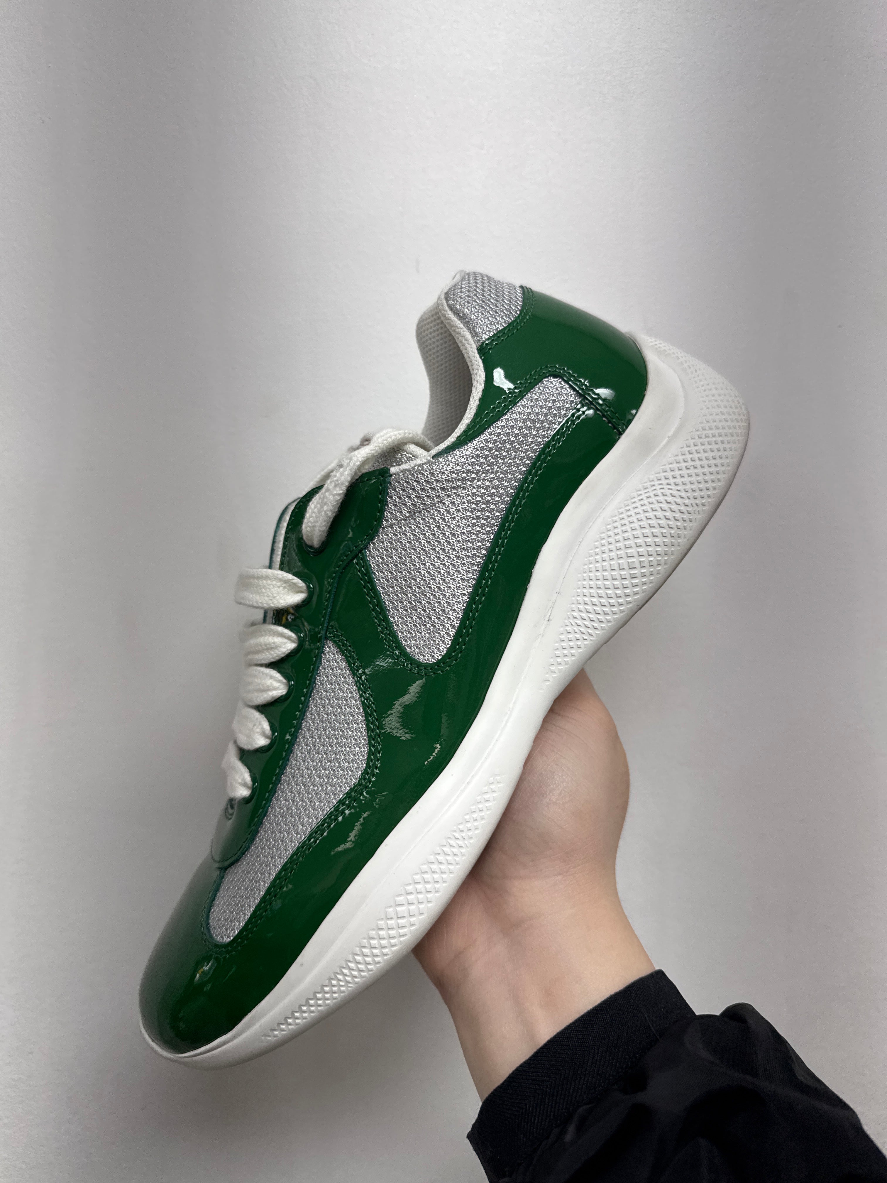 Prada White Green Cups Sneakers