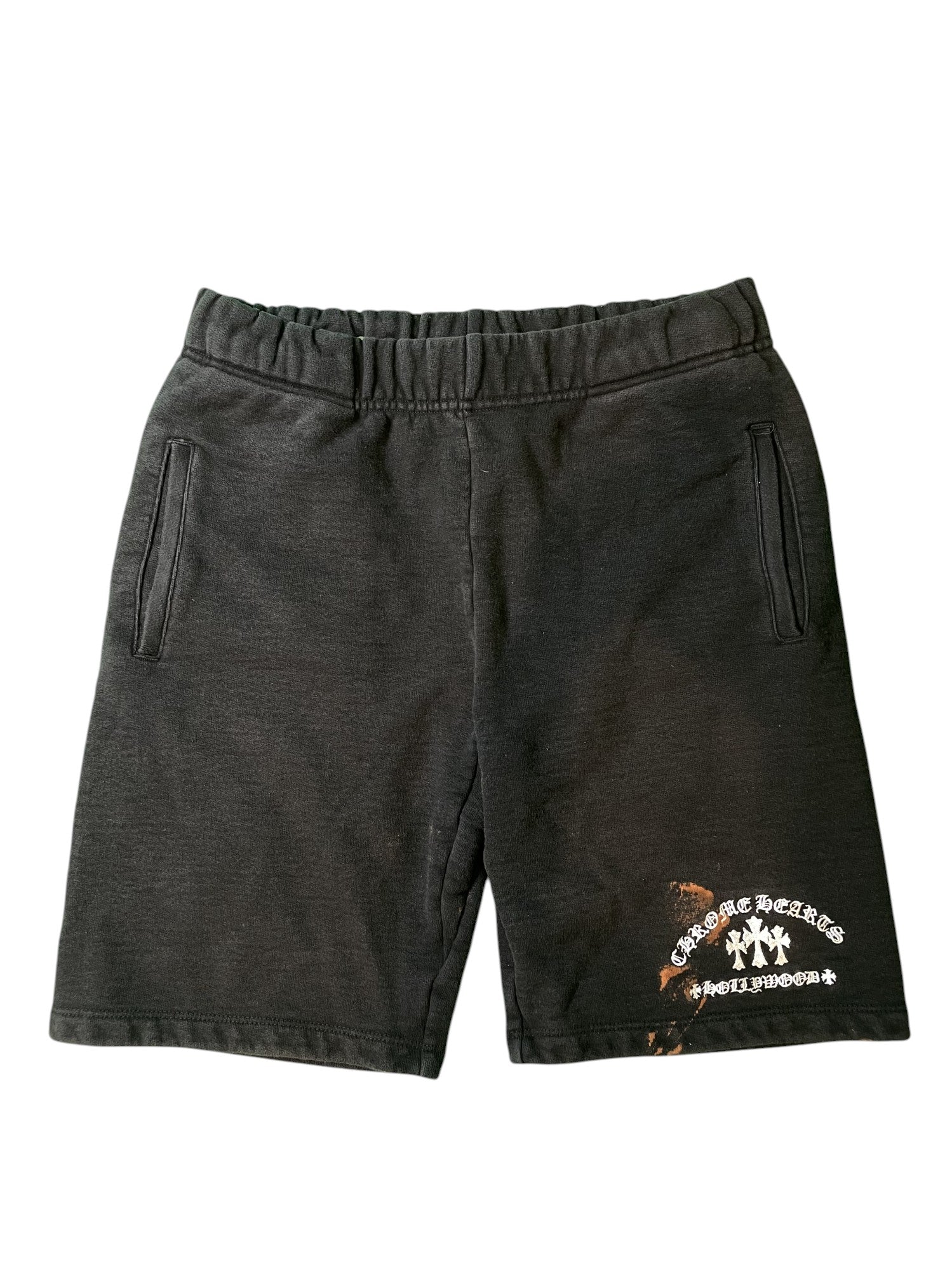 Chrome Hearts "White Triple Cross" Black Shorts