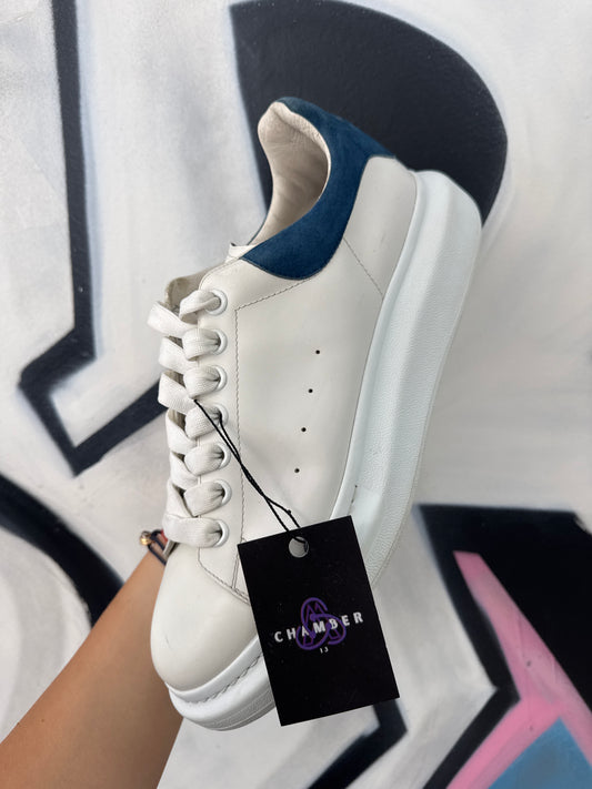Alexander McQueen White Blue Suede Used With Box