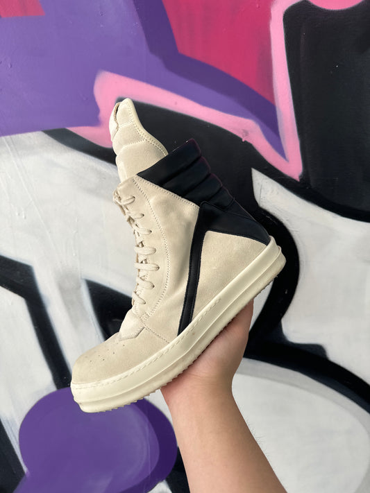 Rick Owens Geobasket Black White Used No Box