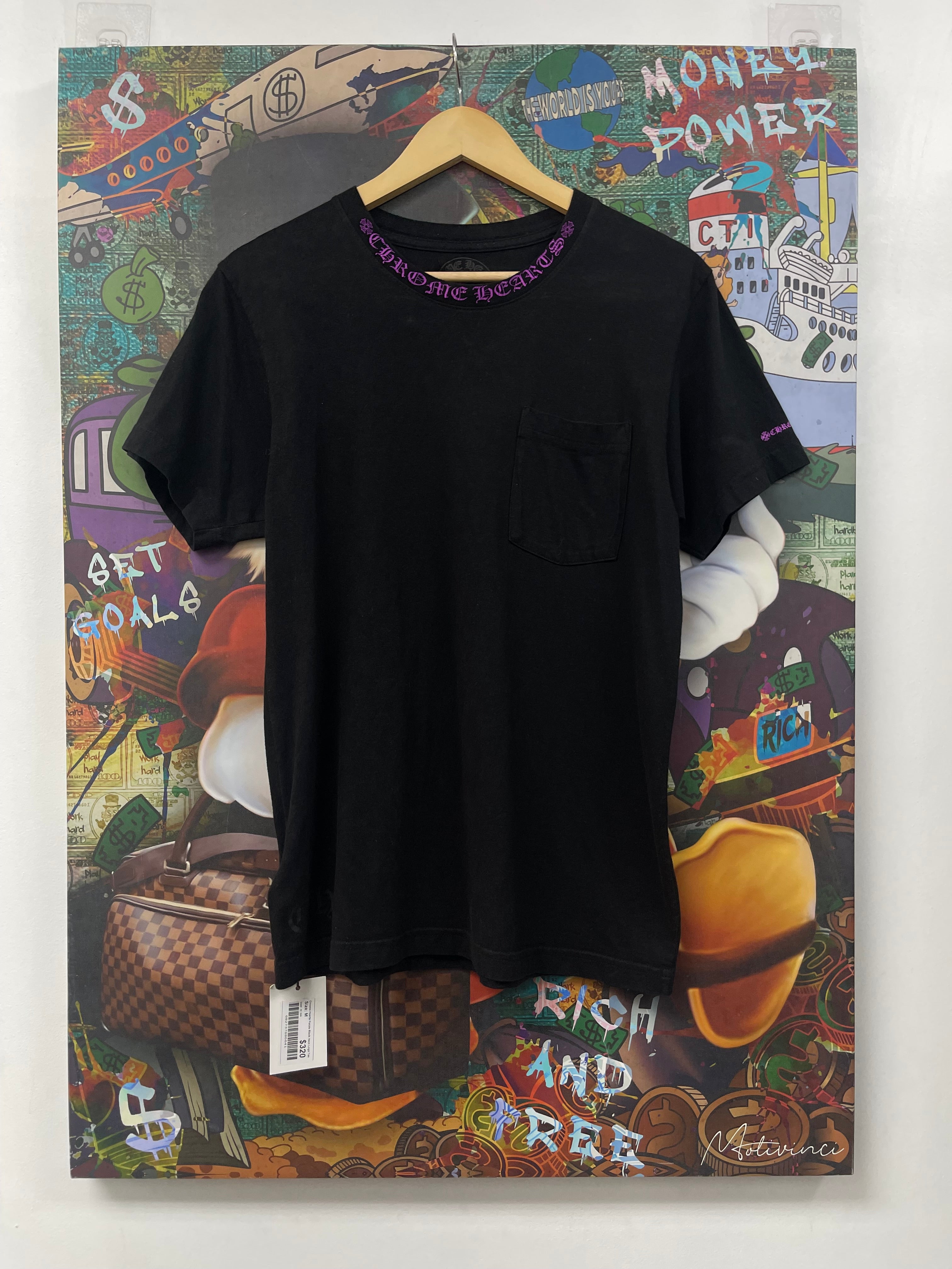 Chrome Hearts Purple Black Neck Logo Tee