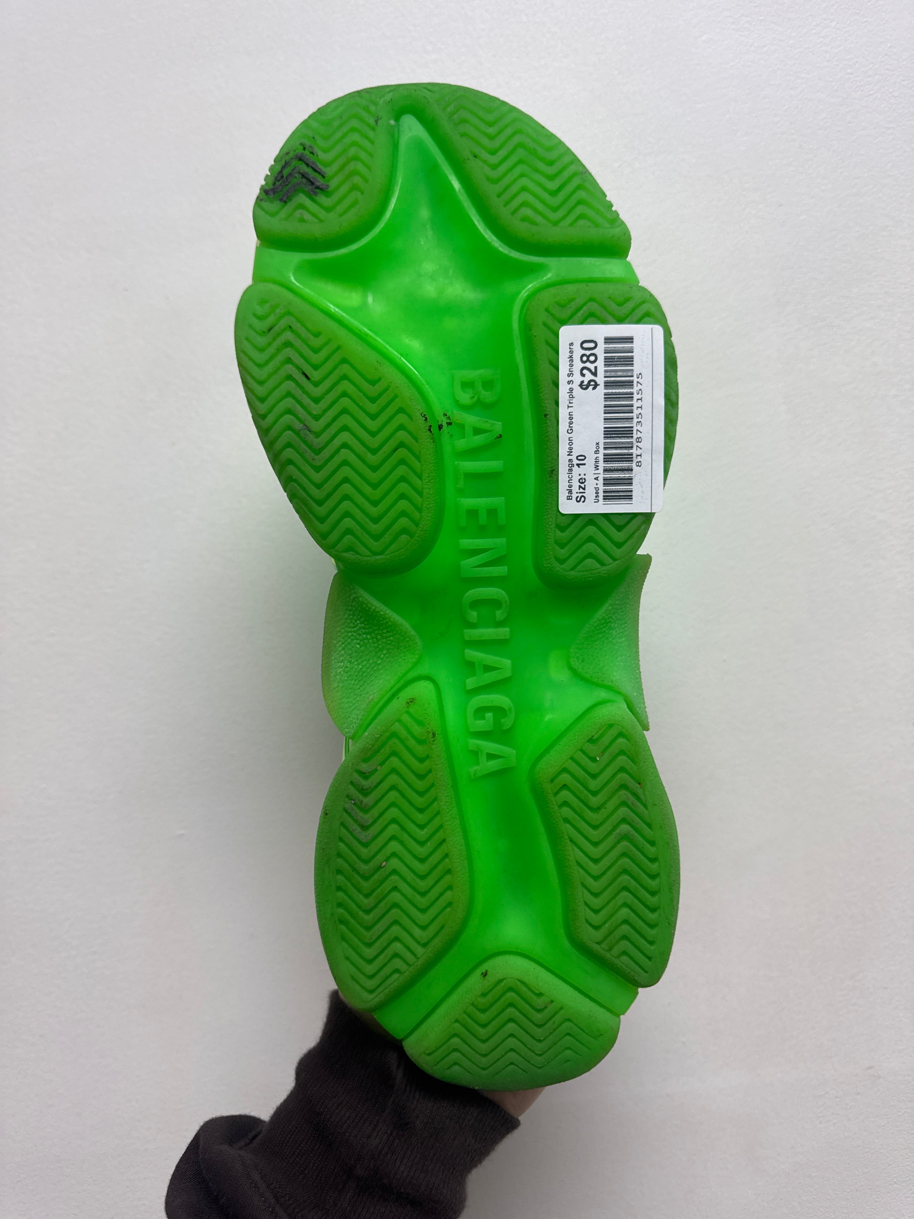 Balenciaga Neon Green Triple S Sneakers