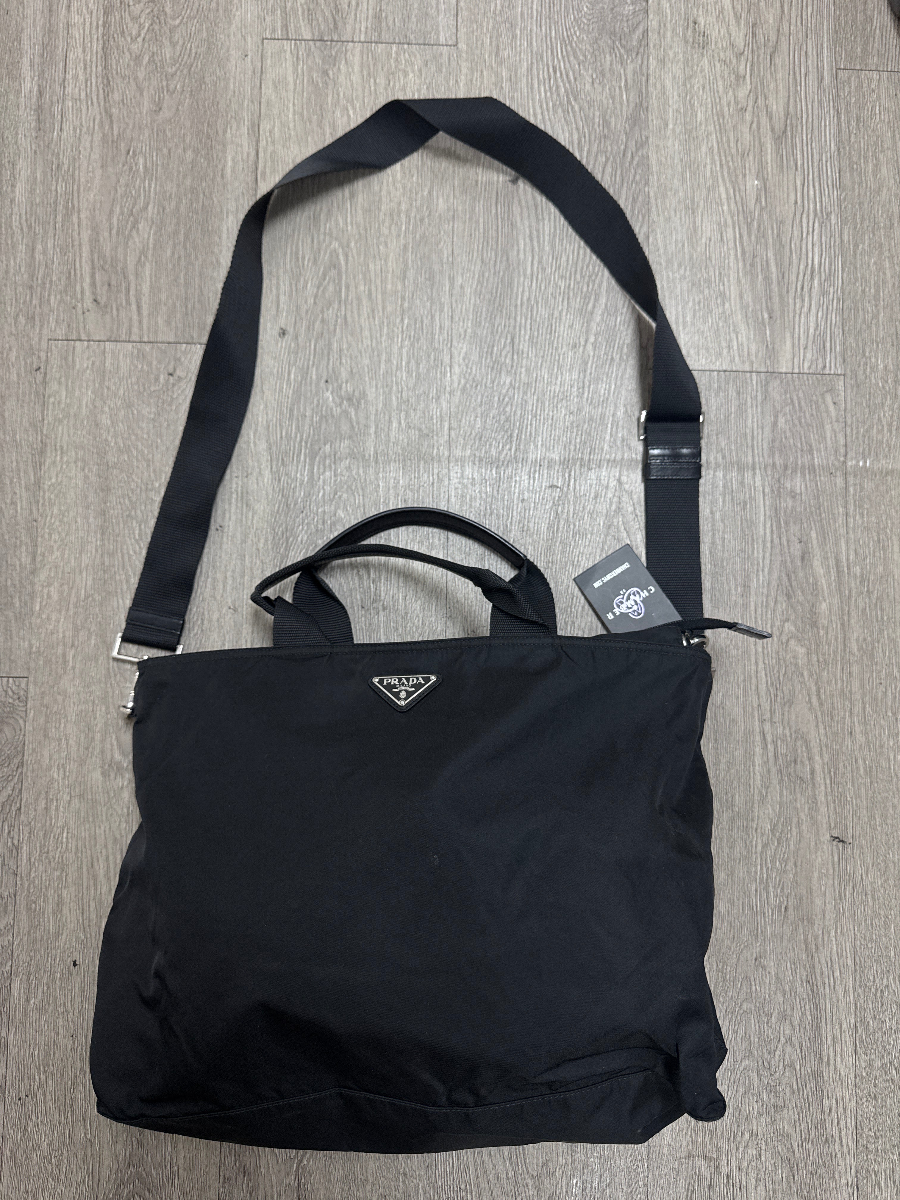 Prada Triangle Logo Nylon Shoulder Bag