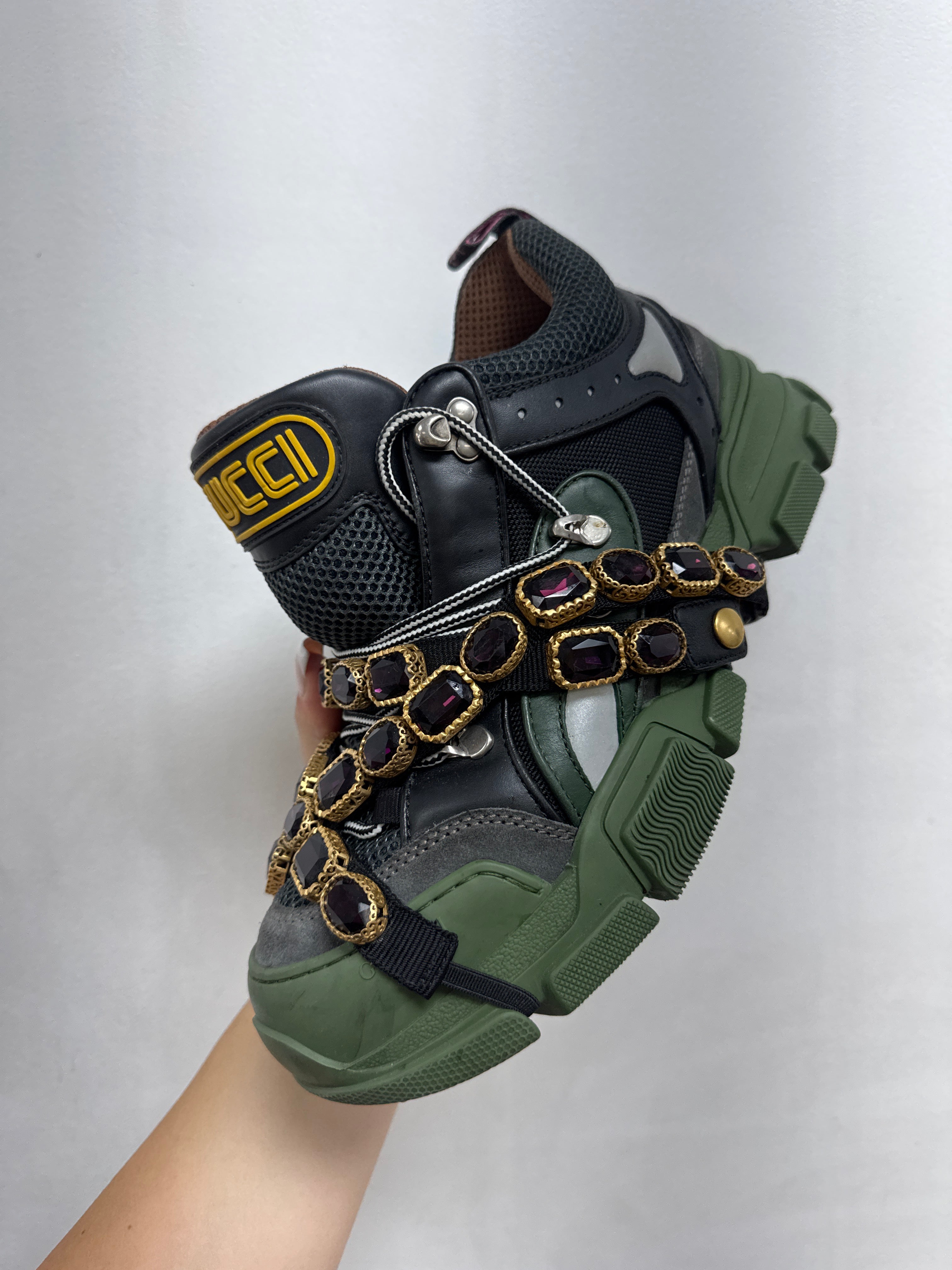 Gucci Rhinestone Flash Trek Sneakers