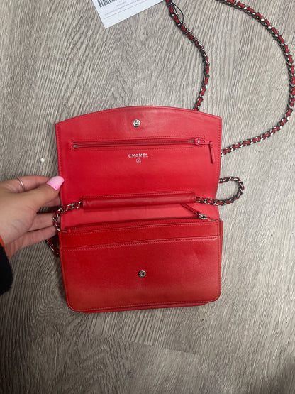 Chanel Caviar Sevruga Wallet On Chain Used OSFM N/A