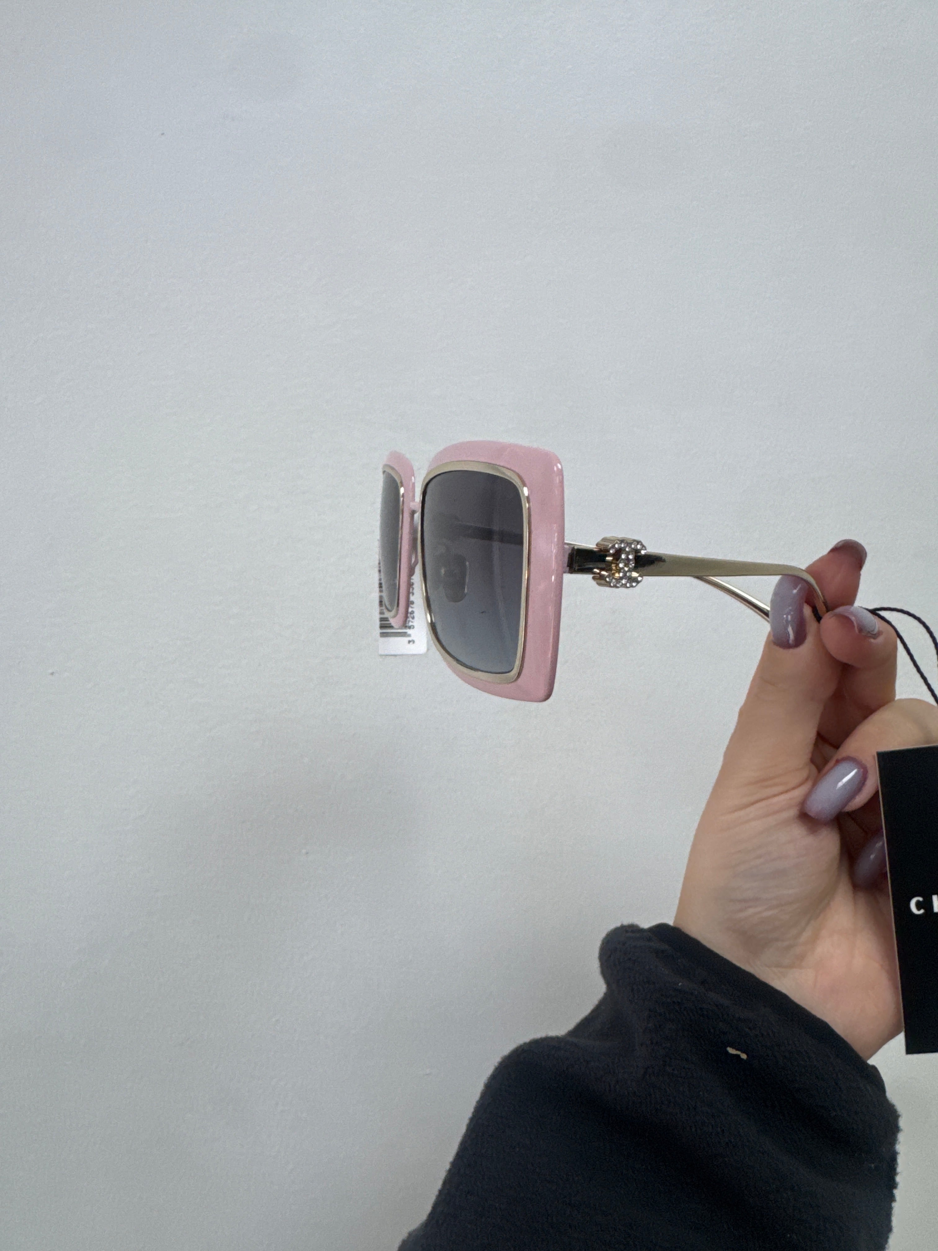 Chanel Metal Crystal Rectangle Sunglasses Sunglasses