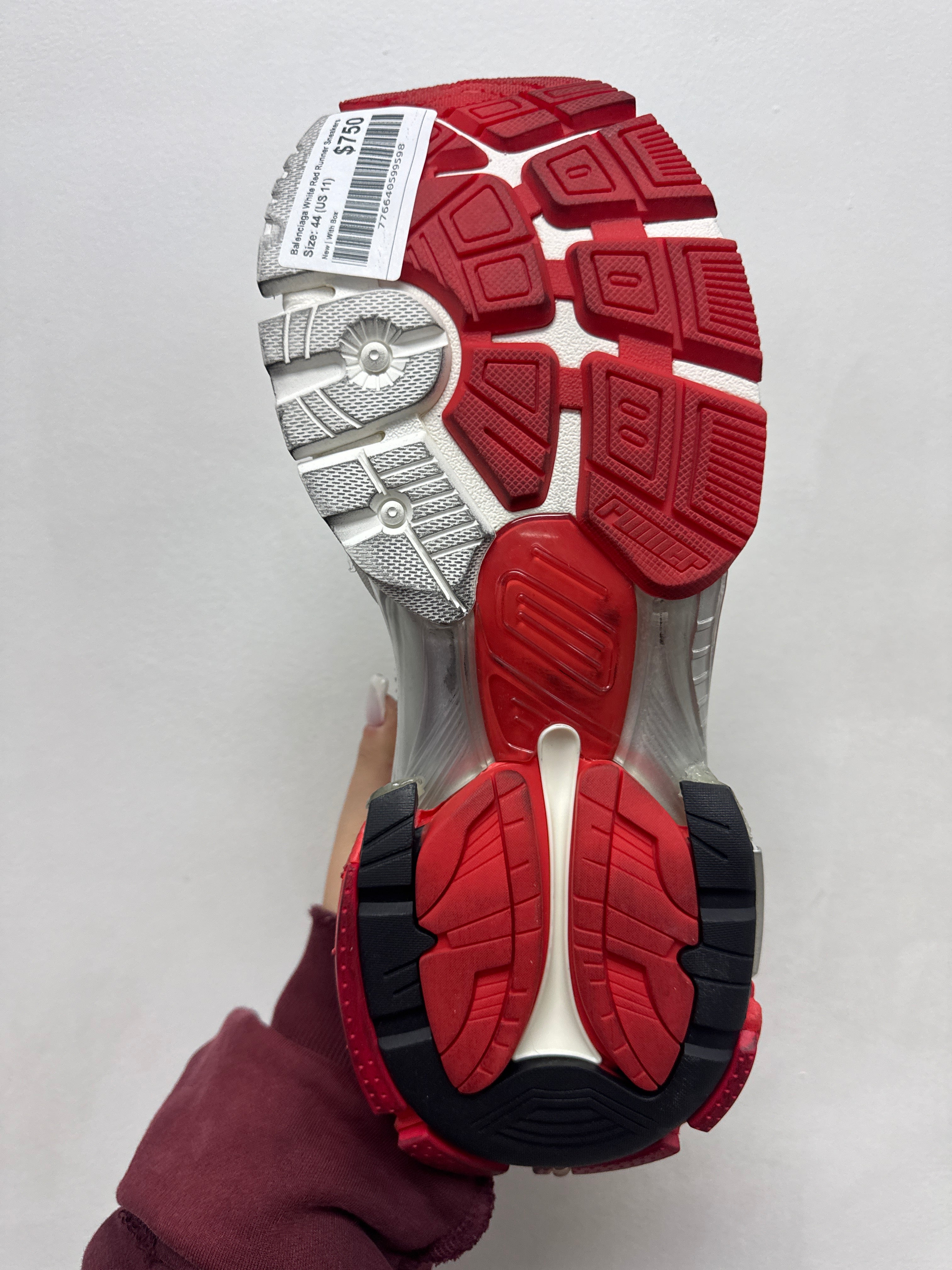 Balenciaga White Red Runner Sneakers