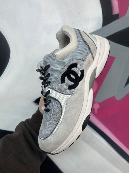Chanel CC Runner Grey Sneakers