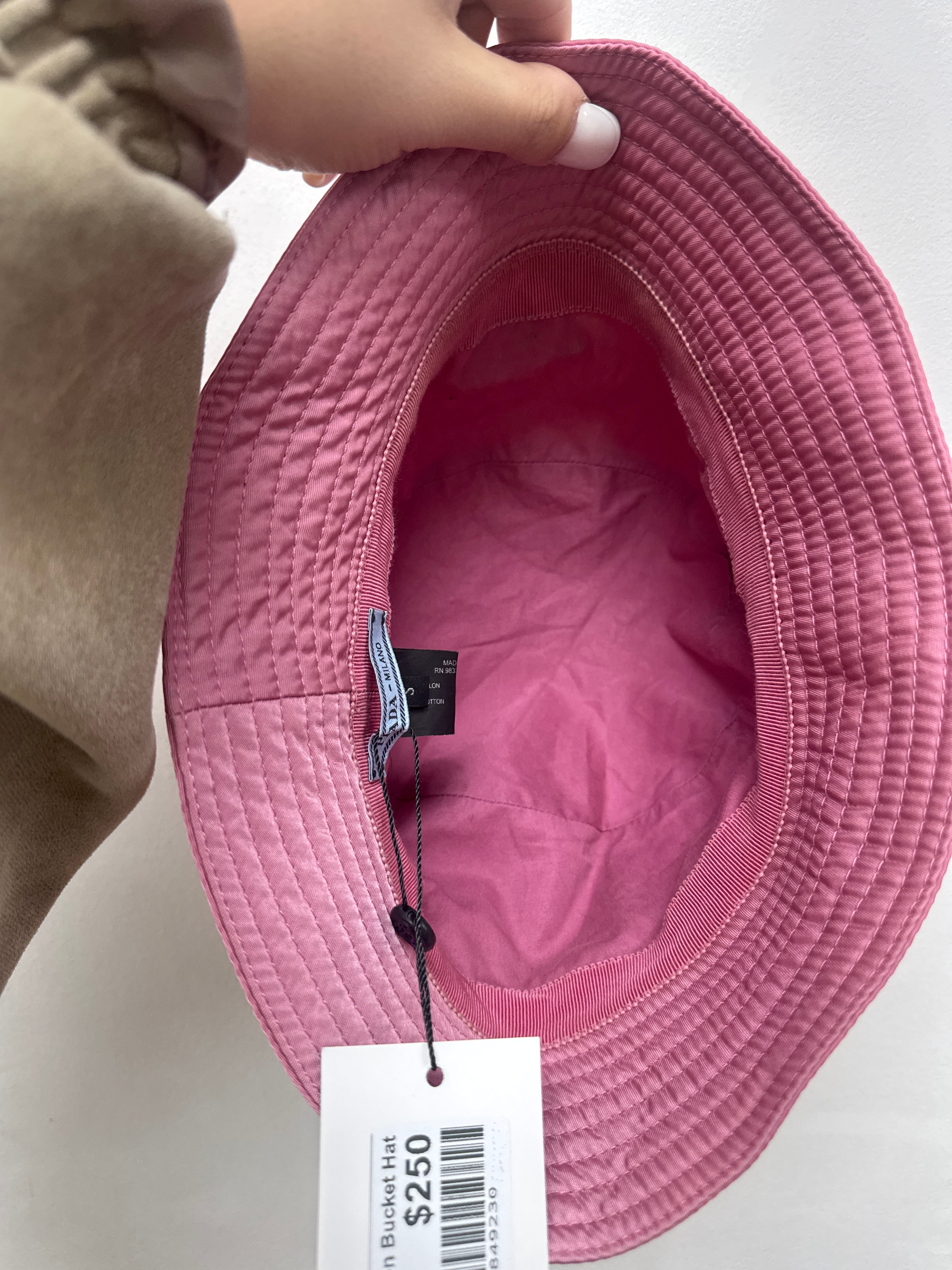 Prada Pink Nylon Bucket Hat