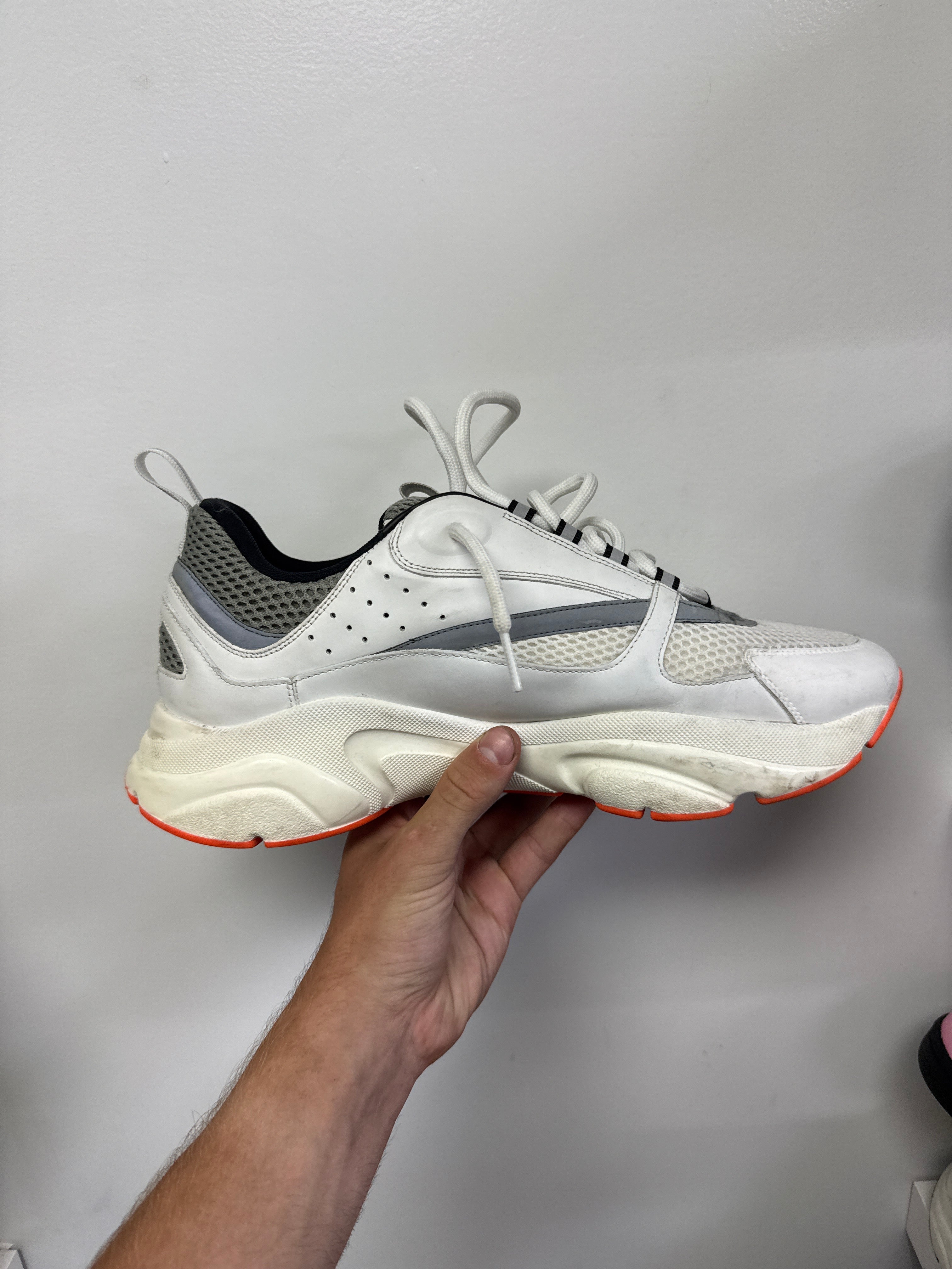 Dior White Olive Orange B22 Sneakers